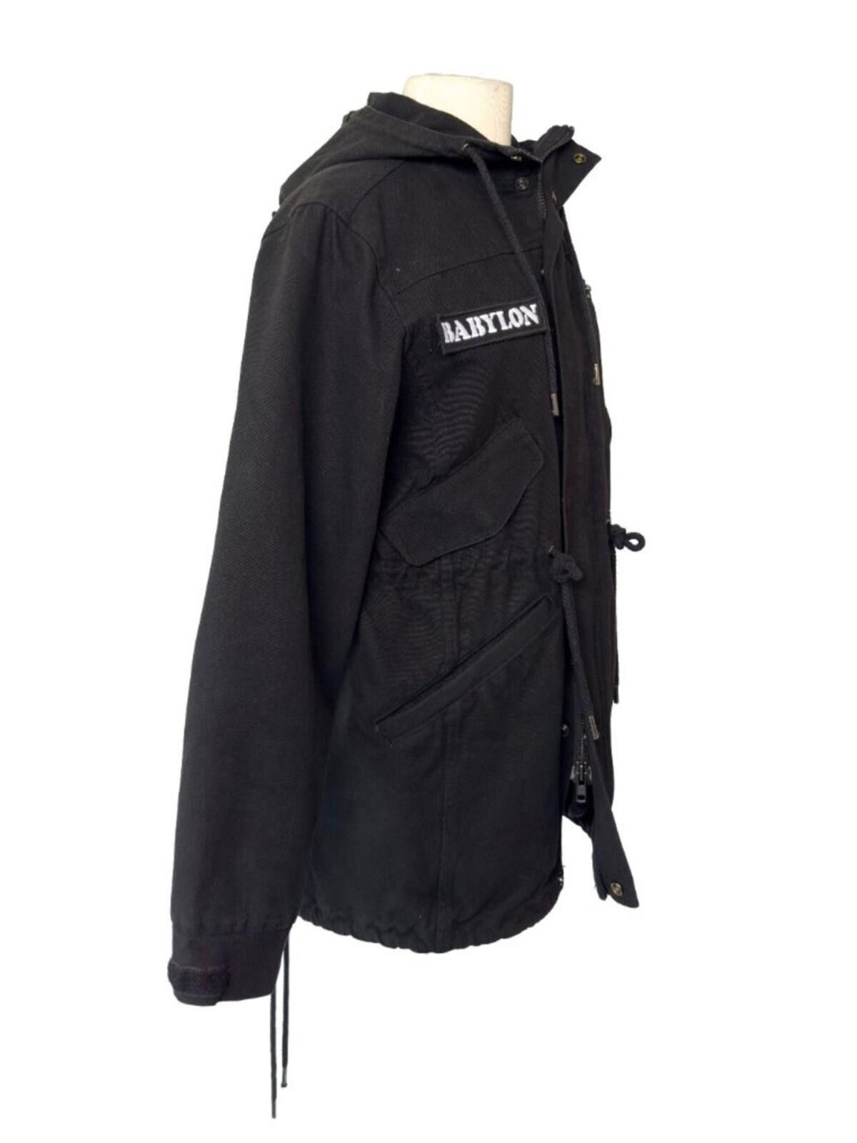 Babylon Babylon LA Hooded Parka Jacket Black, Rose Patches, Unisex M Size US M / EU 48-50 / 2 - 3 Thumbnail