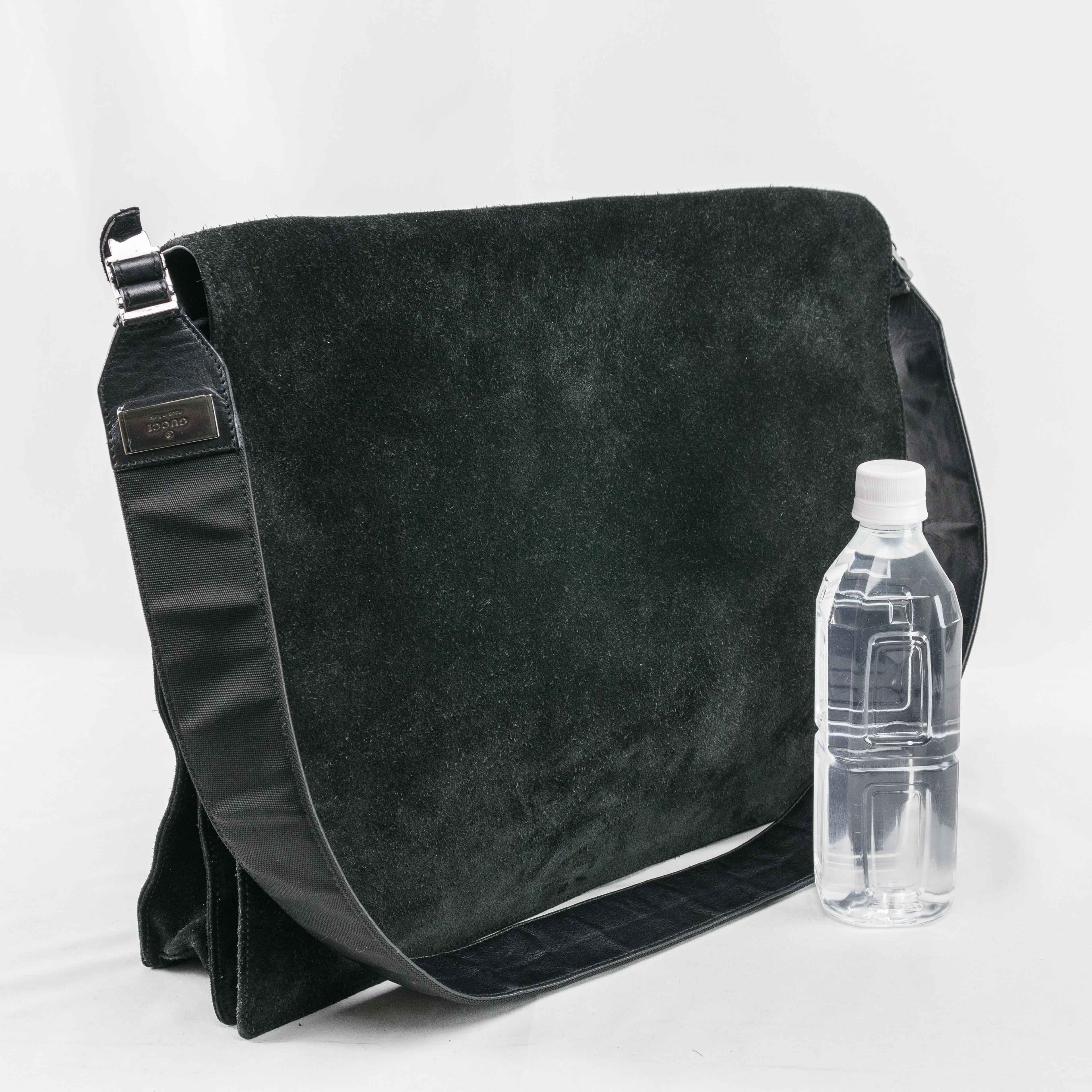 Gucci Gucci Black Suede and Leather Messenger Bag Size ONE SIZE - 24 Thumbnail