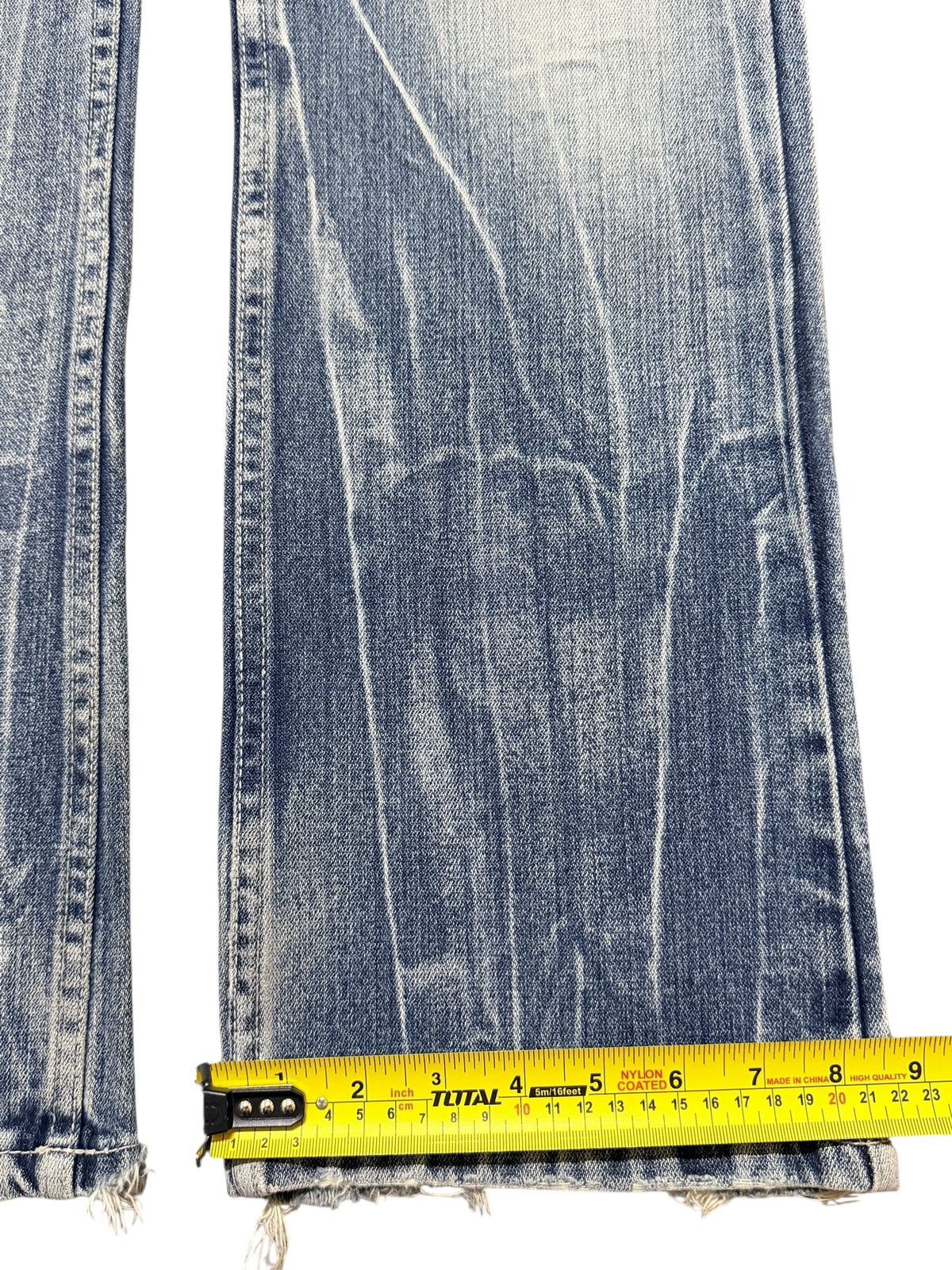 If Six Was Nine Vintage Japan Nylaus Faded Lighting Thunder Wash Wide Leg Size US 31 - 17 Thumbnail