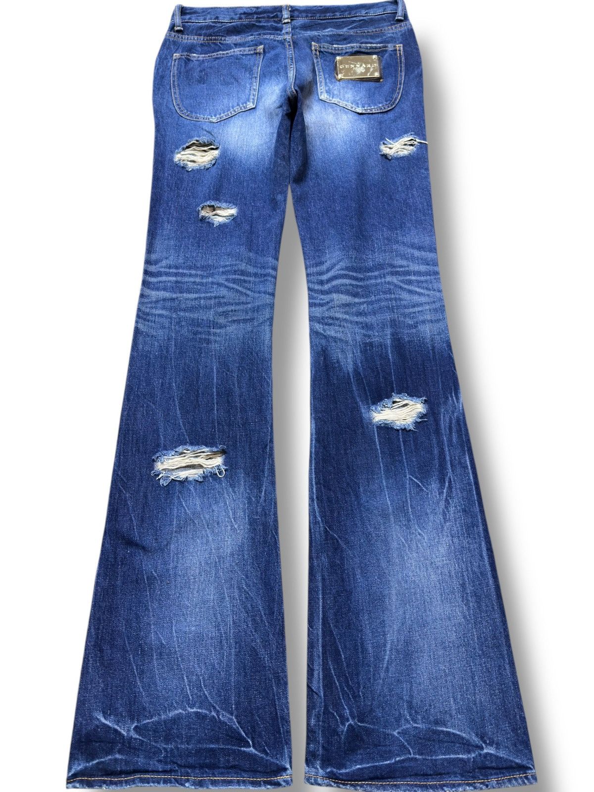 Kapital Vintage Gennaro Flare Ripped Grunge Distressed Denim Size US 32 / EU 48 - 6 Thumbnail