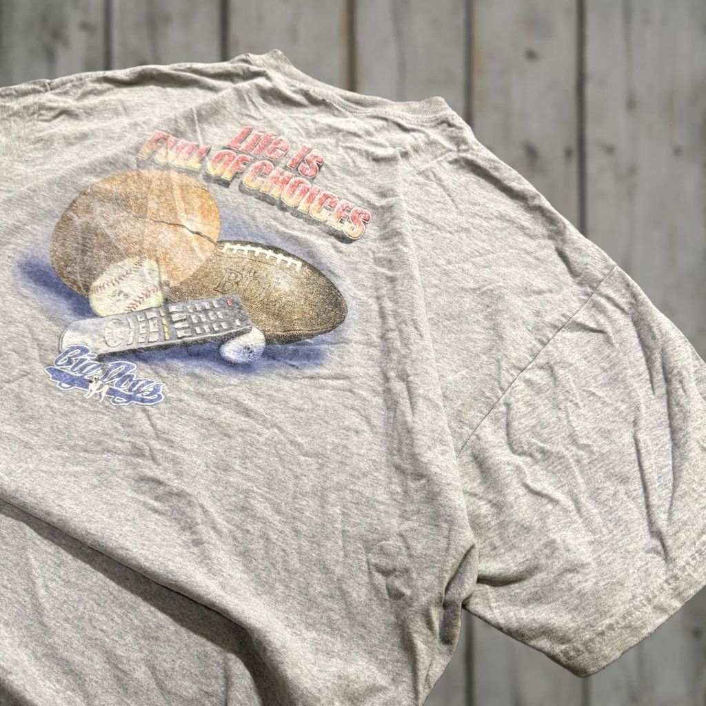 Big Dogs Big Dogs T-Shirt Men 2XLT Gray Life Is Full Of Choices Cotton Faded Gray Mens Shirts Big & Tall Size US XXL / EU 58 / 5 - 1 Thumbnail