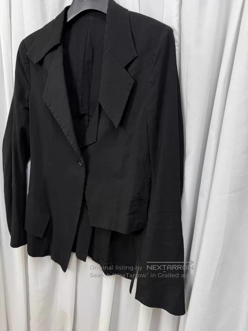 Yohji Yamamoto Yohji Yamamoto Size 3 Cotton Linen Blend Irregular Suit Jac Size 40S - 3 Thumbnail