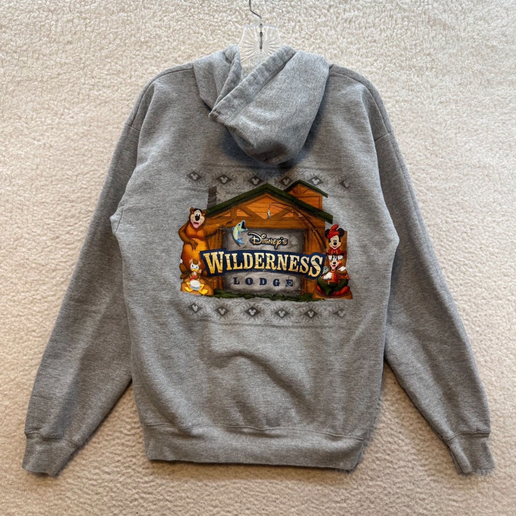Disney VINTAGE Disney Hoodie Sweatshirt Medium Wilderness Lodge Mickey Goofy Donald Womens Hooded Full Zip Regular Gray Size M / US 6-8 / IT 42-44 - 2 Thumbnail