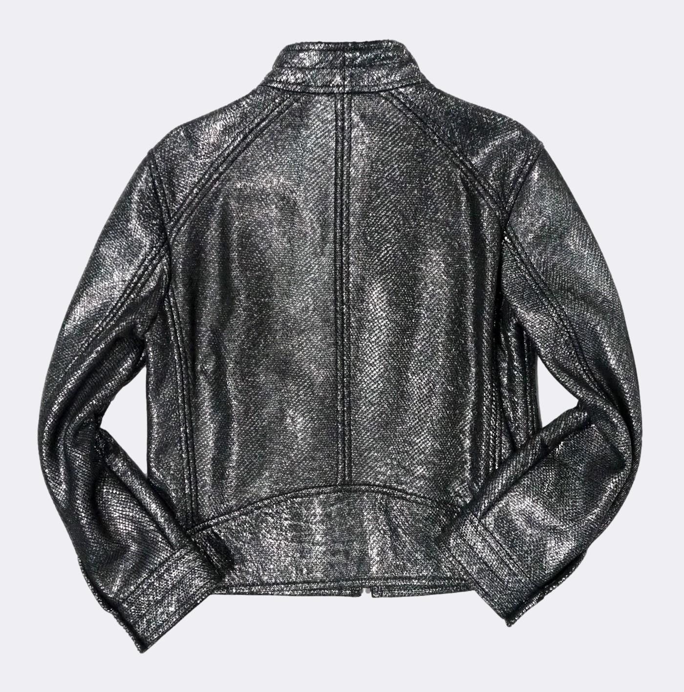 Hugo Boss Hugo Boss 'Codes' Shearling Silver Leather Jacket $2125 Size US S / EU 44-46 / 1 - 18 Thumbnail