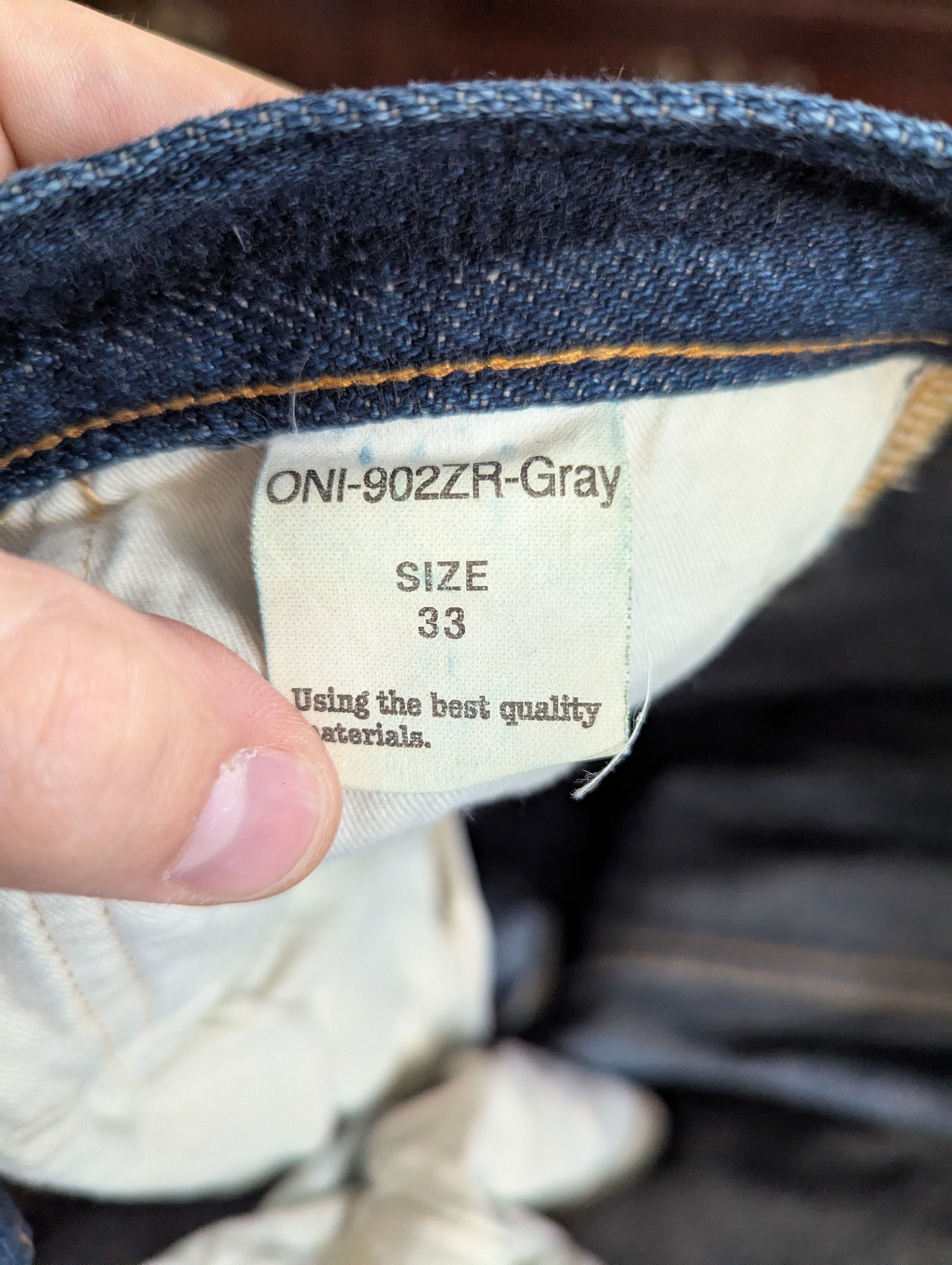 Oni ONI-902ZR-Gray 20 oz Indigo x Gray Secret denim Size US 33 - 5 Thumbnail