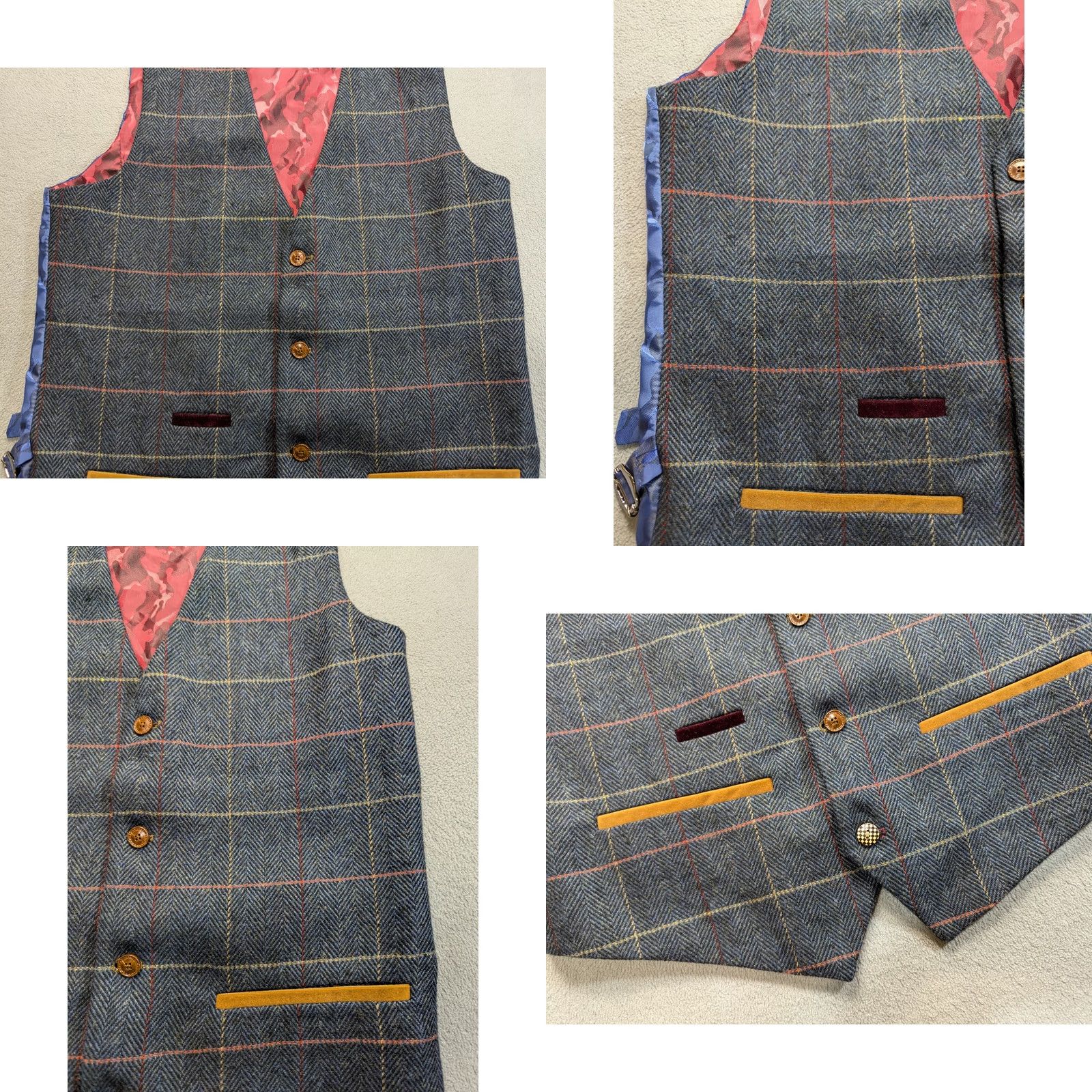 Marcs Marc Darcy Blue Waistcoat Vest Gilet Mens Size 36 Formal Smart Tailored Size US XXS / EU 40 - 9 Thumbnail