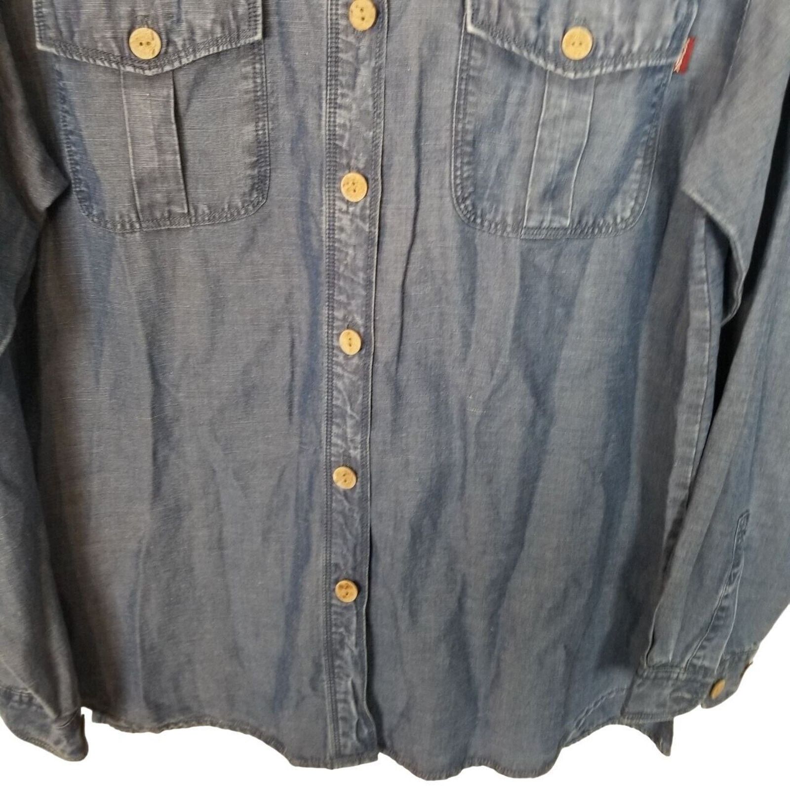 Tommy Bahama Tommy Bahama Mens Linen Blend Chambray Shirt Minimalist Sz M Size US M / EU 48-50 / 2 - 3 Thumbnail