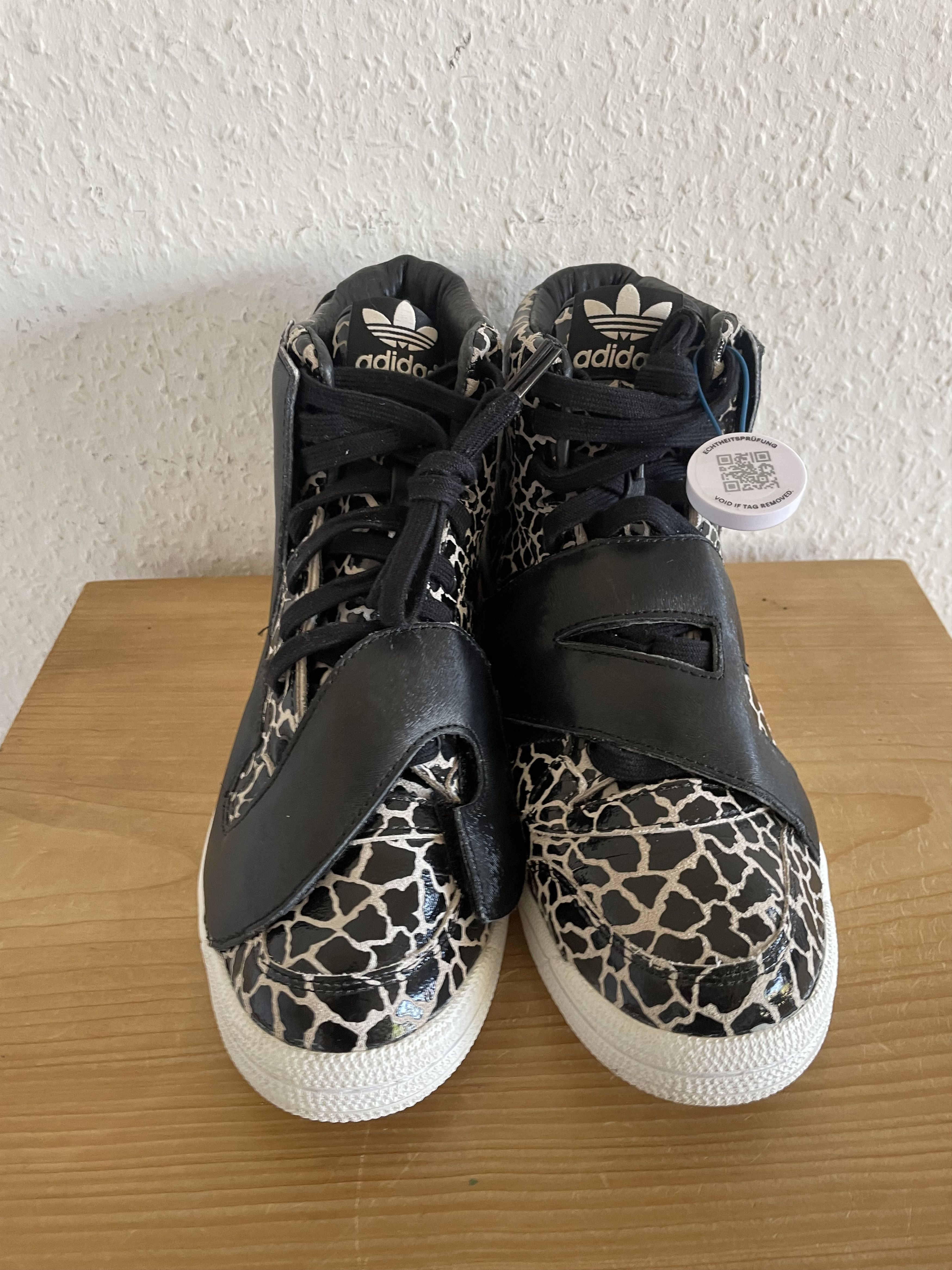 Adidas  Jeremy Scott Jermey Scott x Adidas Bones Hightops Yellow Leopard  Fur | Grailed