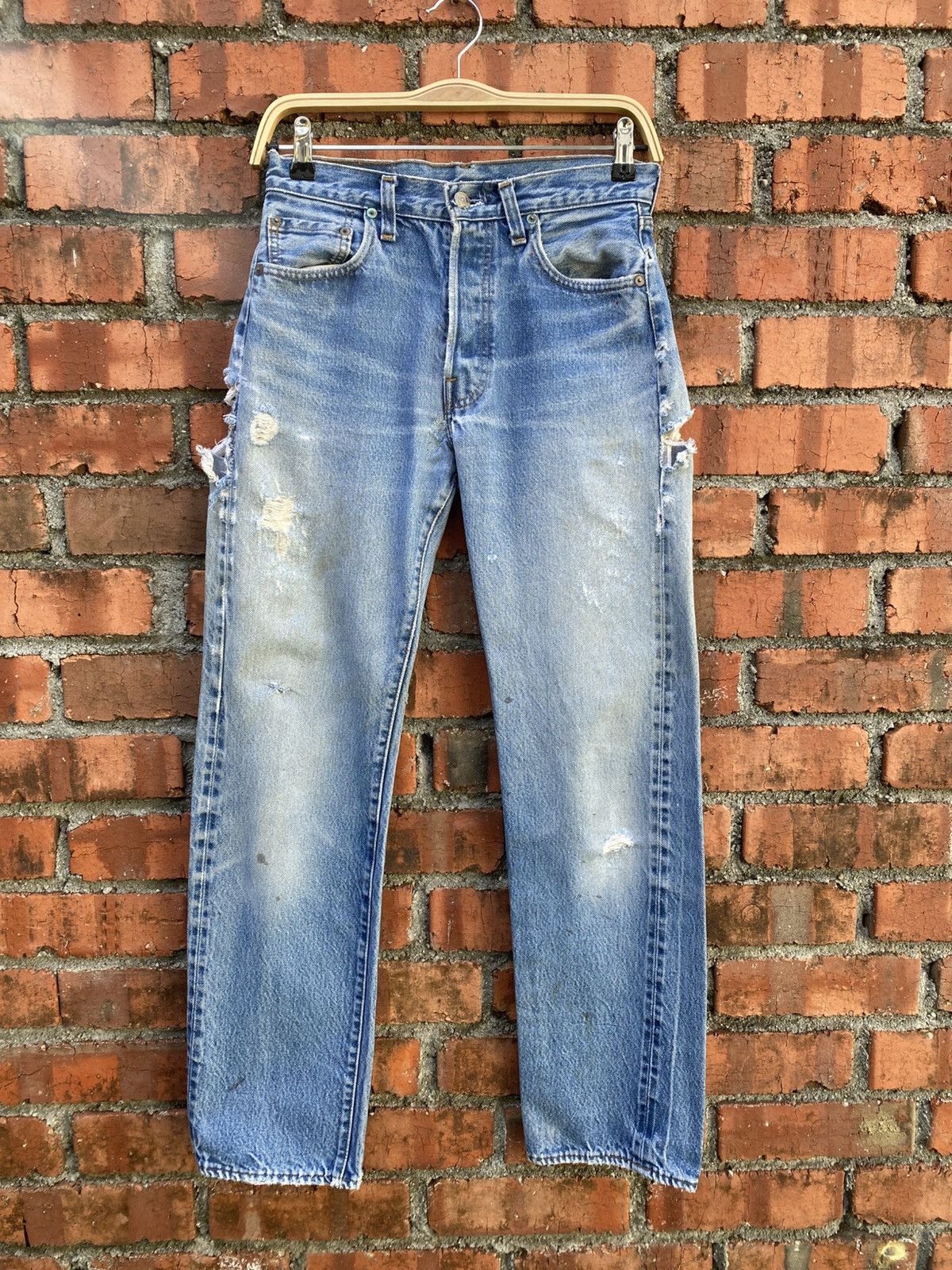 Levi's Vintage Clothing W28x30 Vintage levi's 501 redline ripped distressed USA Size US 28 / EU 44 - 1 Thumbnail