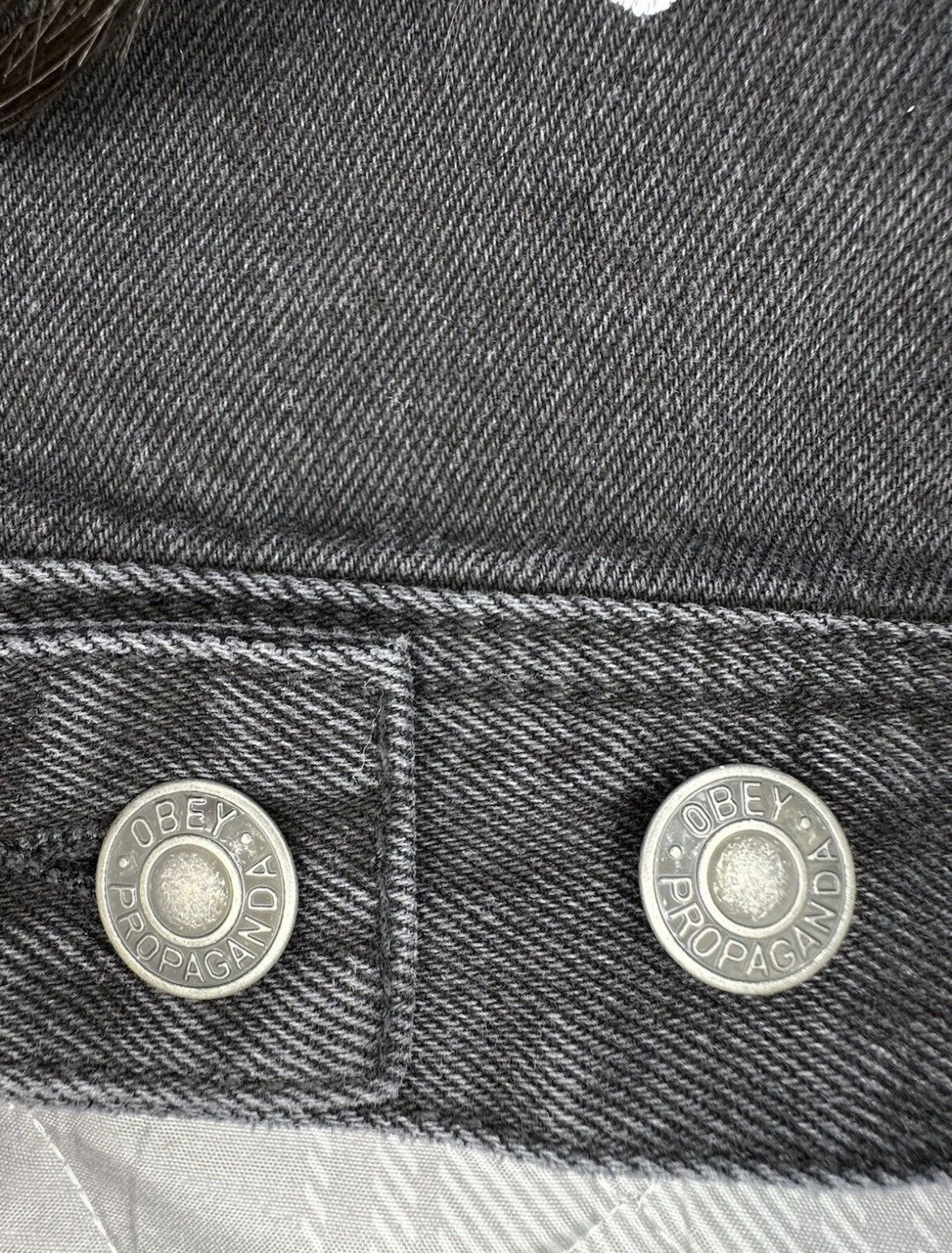 Obey Obey Propaganda Dreams Black Denim Jacket Urban Outfitters Size US M / EU 48-50 / 2 - 7 Thumbnail