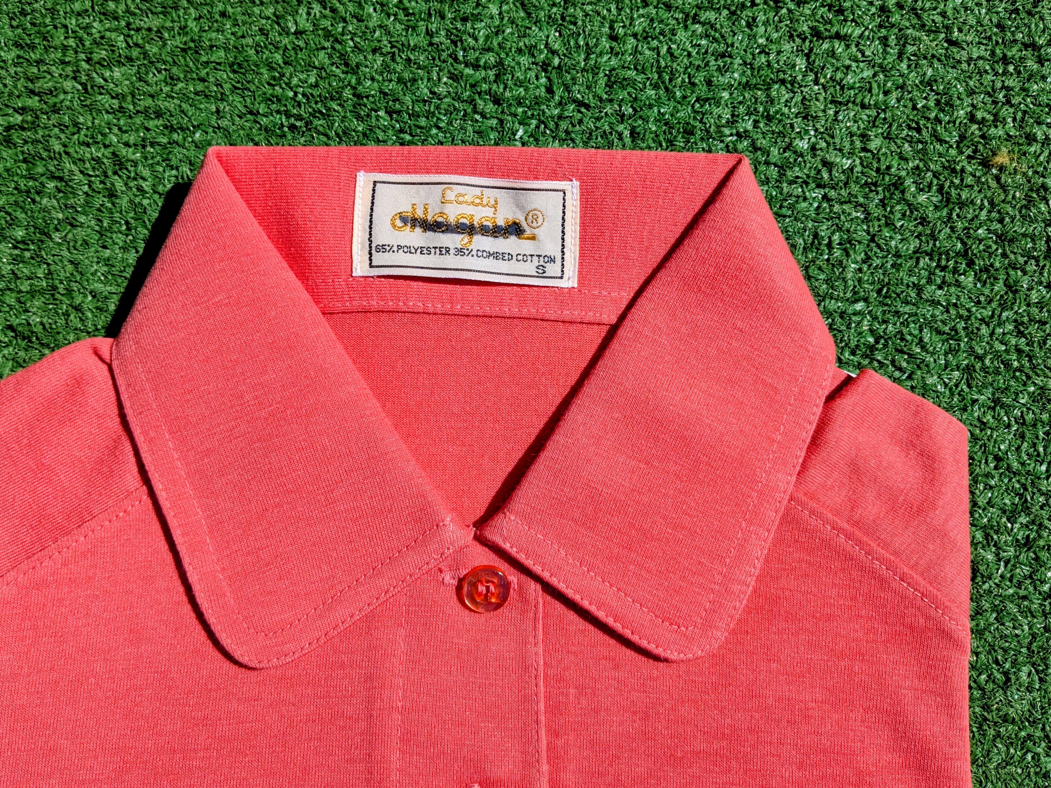 Vintage 1960's Vintage Lady Hogan Salmon Pink Polo S/S Shirt Top Size S / US 4 / IT 40 - 5 Thumbnail