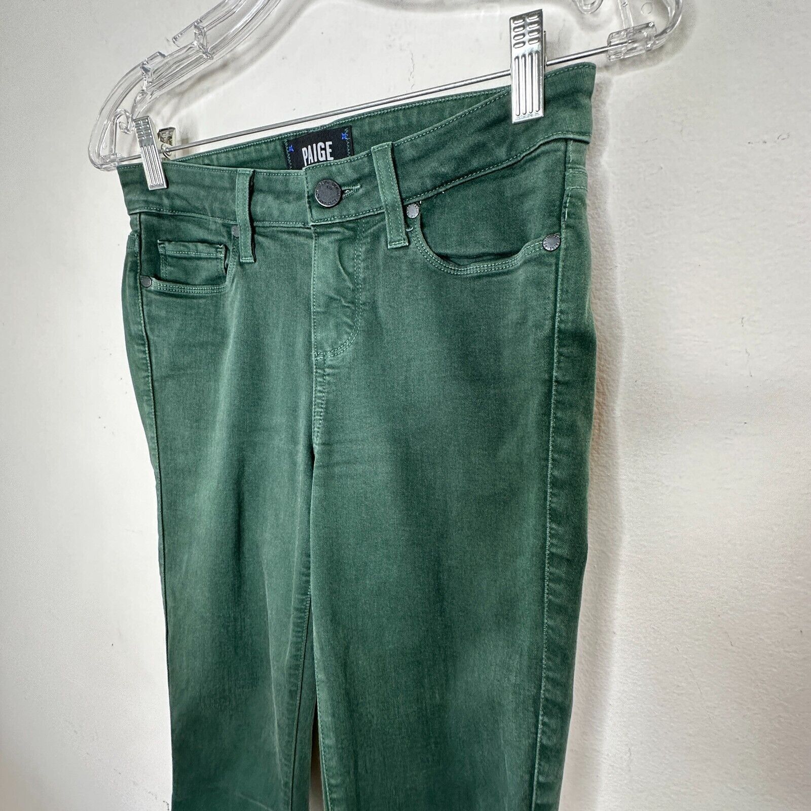 Paige Paige Green Petite Verdugo Ankle Skinny Mid Rise Jean 26P Size 26" / US 2 / IT 38 - 3 Thumbnail