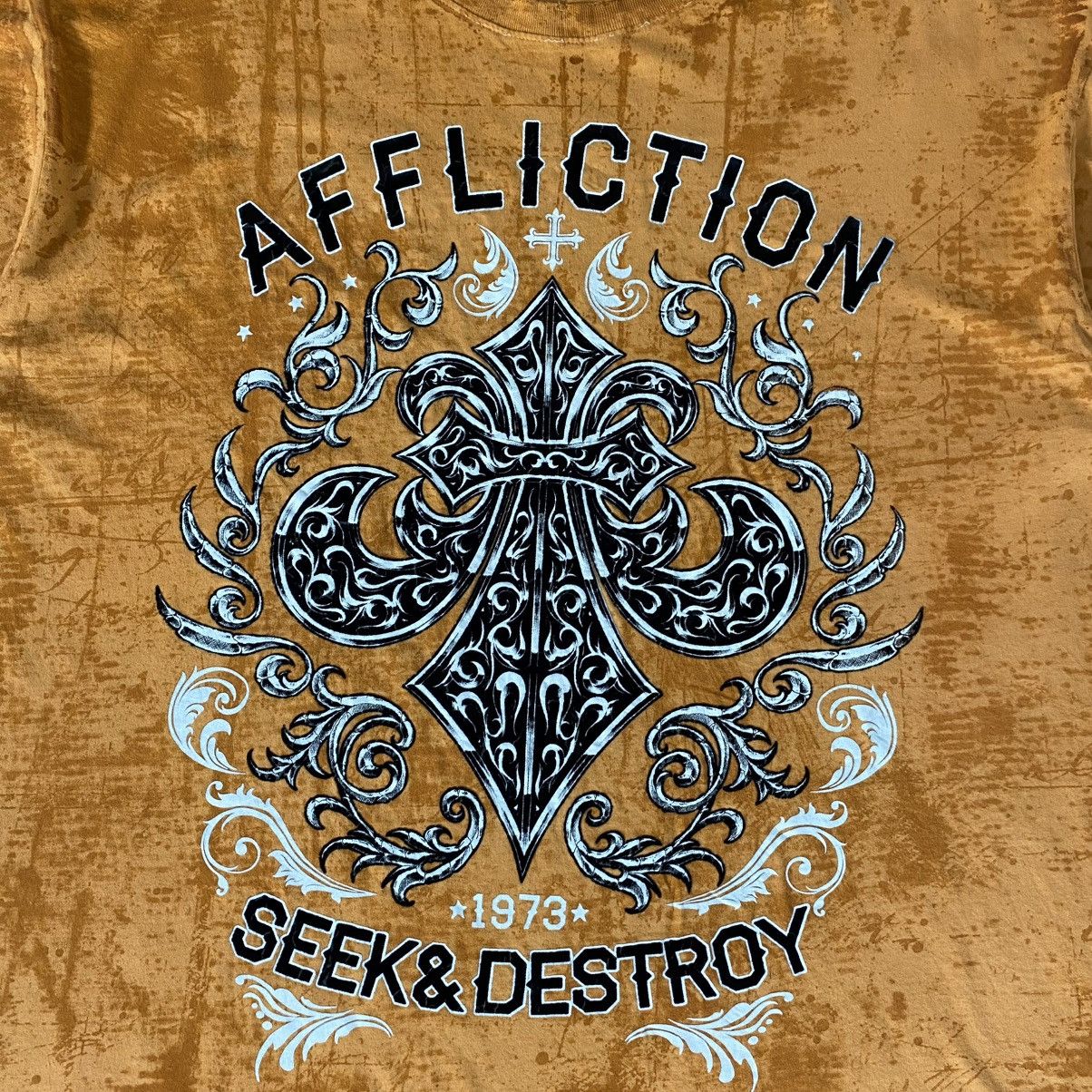Affliction Vintage Y2K Affliction Seek & Destroy Dagger Distressed Tee Size US XXL / EU 58 / 5 - 3 Thumbnail
