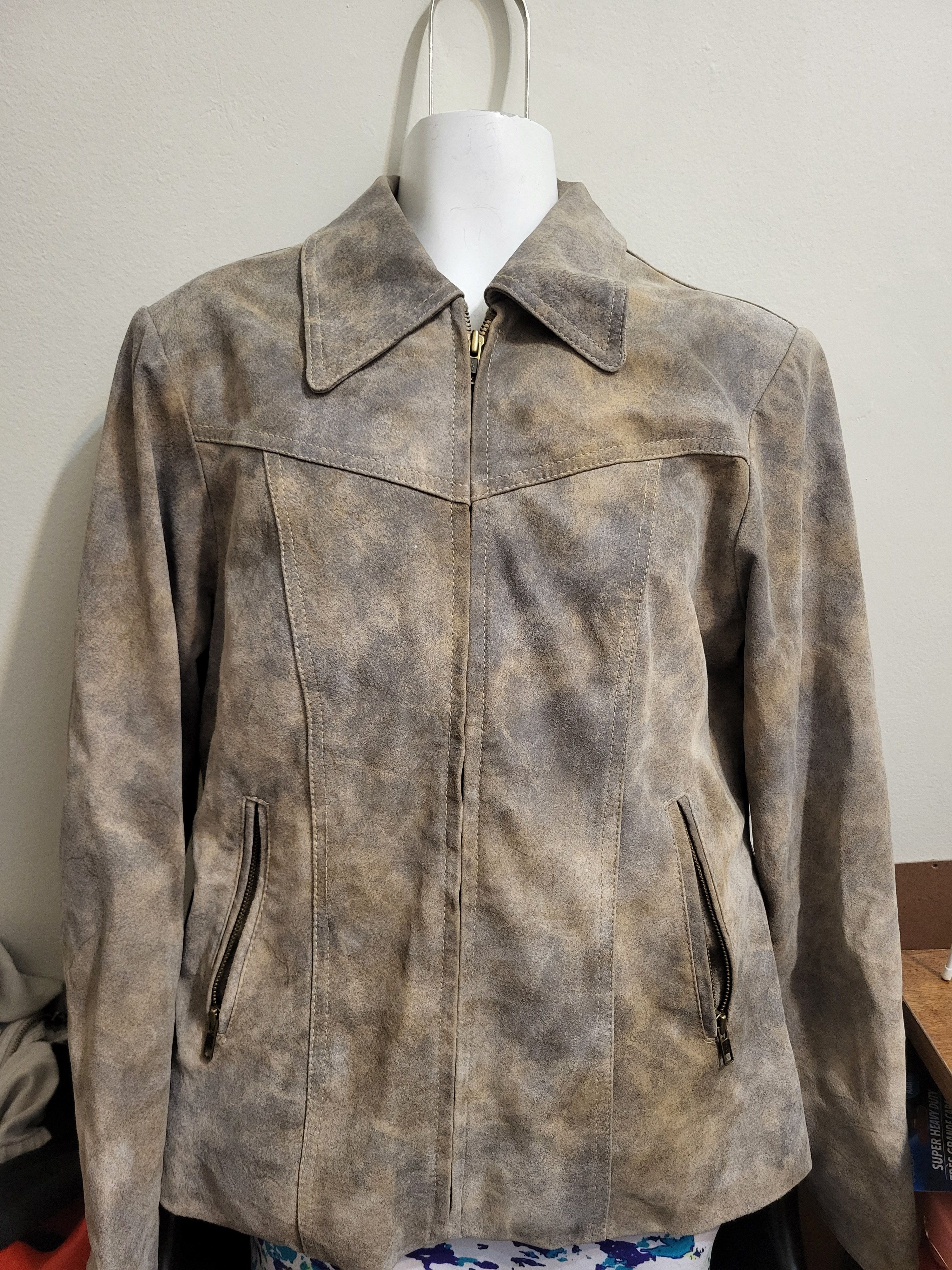 Passport Suede Leather Brown/Tan Jacket Size L / US 10 / IT 46 - 1 Thumbnail