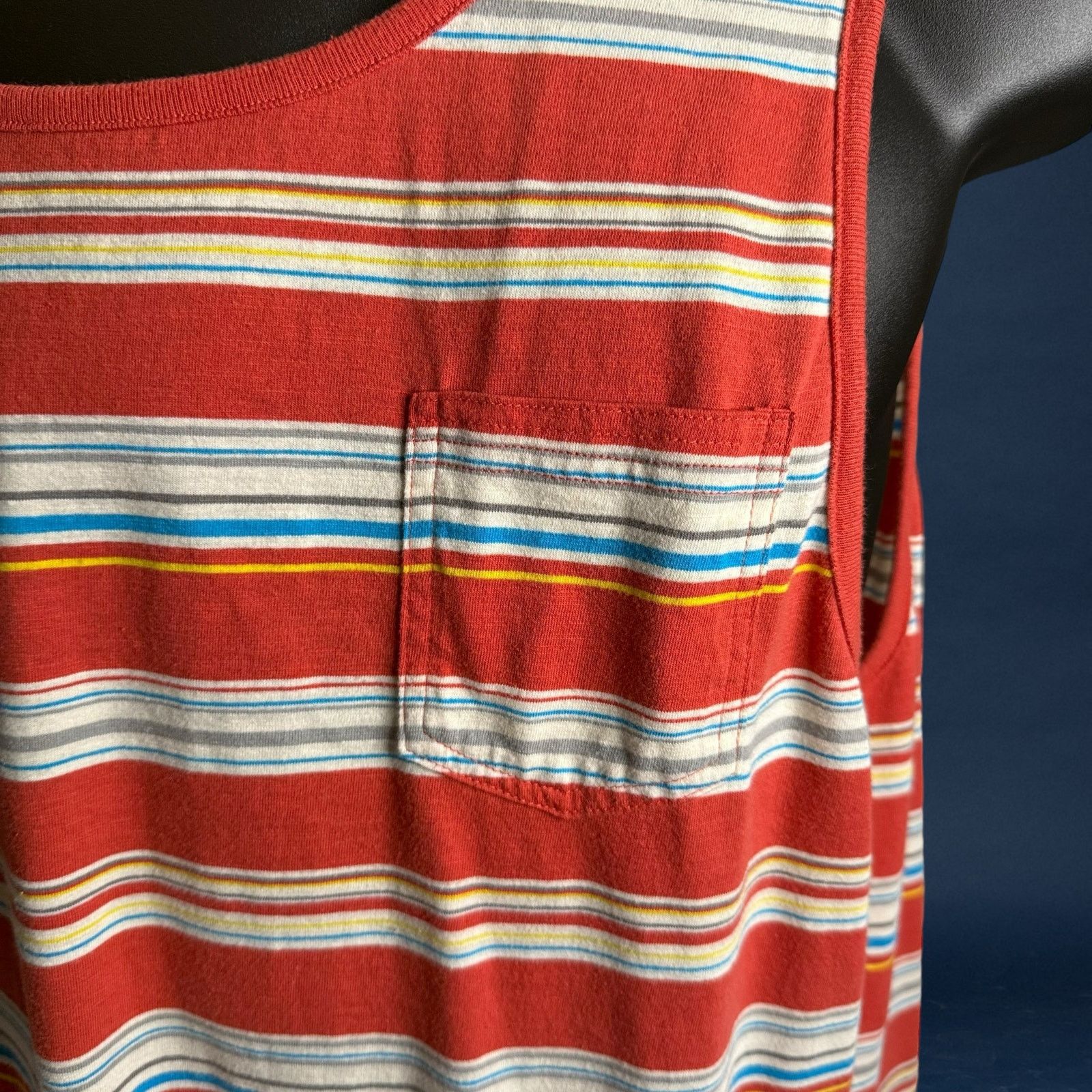 Quiksilver Quiksilver Men’s XXL Red Multicolor Stripe Tank Top Pocket Size US XXL / EU 58 / 5 - 7 Thumbnail
