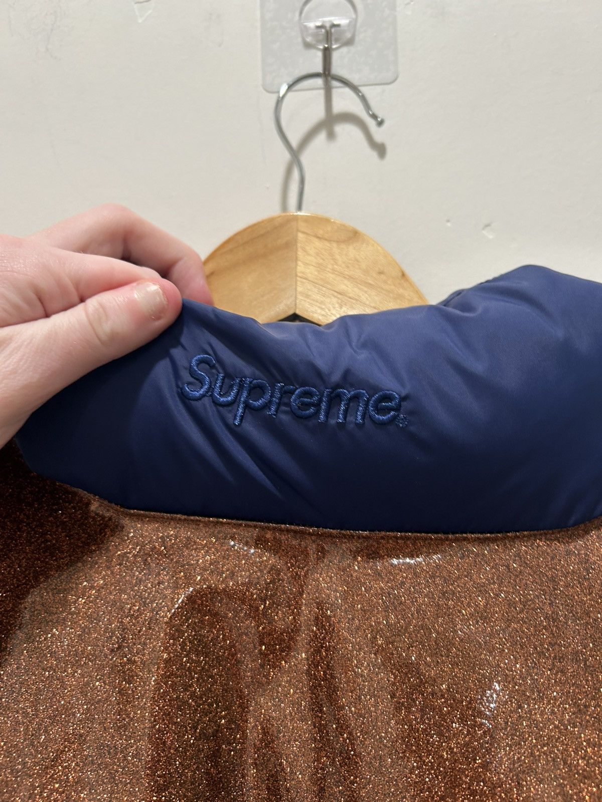 Supreme Supreme navy glitter puffer Size US L / EU 52-54 / 3 - 4 Thumbnail