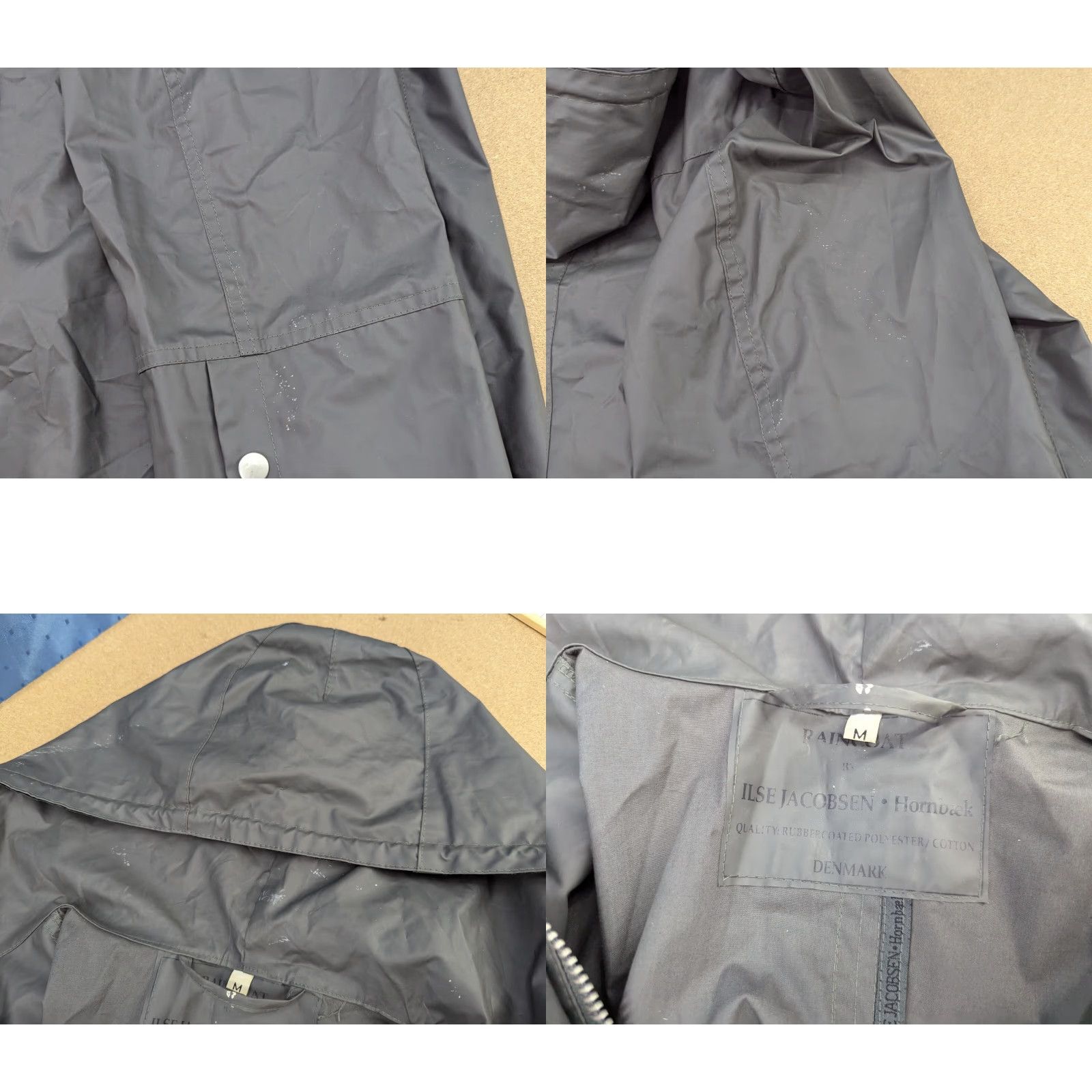 Ilse Jacobsen Ilse Jacobsen Hornbaek Womens Raincoat Coat Jacket Long Zip Hooded Full Zip Quick Dry Black Gray Polyester Softshell Size M / US 6-8 / IT 42-44 - 8 Thumbnail
