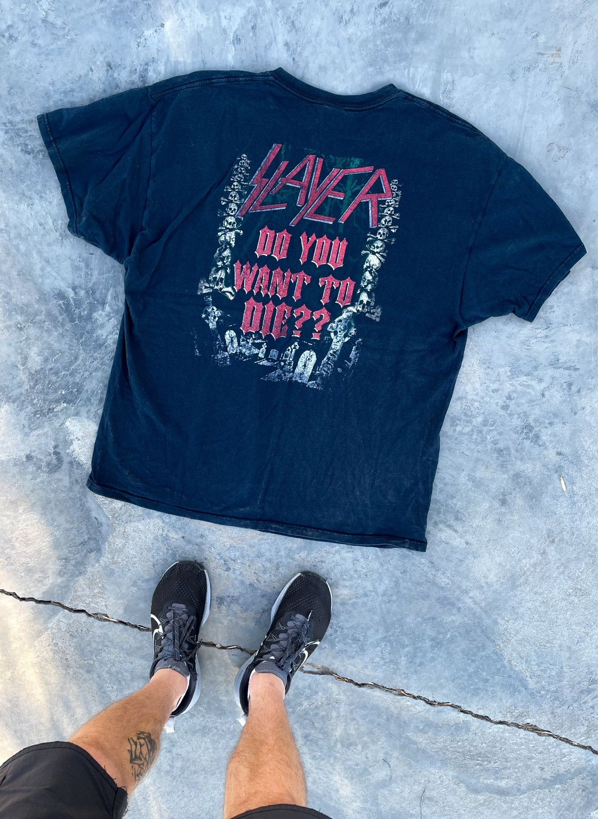 Band Tees Vintage Slayer 2005 Graphic Band T-Shirt Rare Faded Y2k Tee Size US XL / EU 56 / 4 - 3 Thumbnail