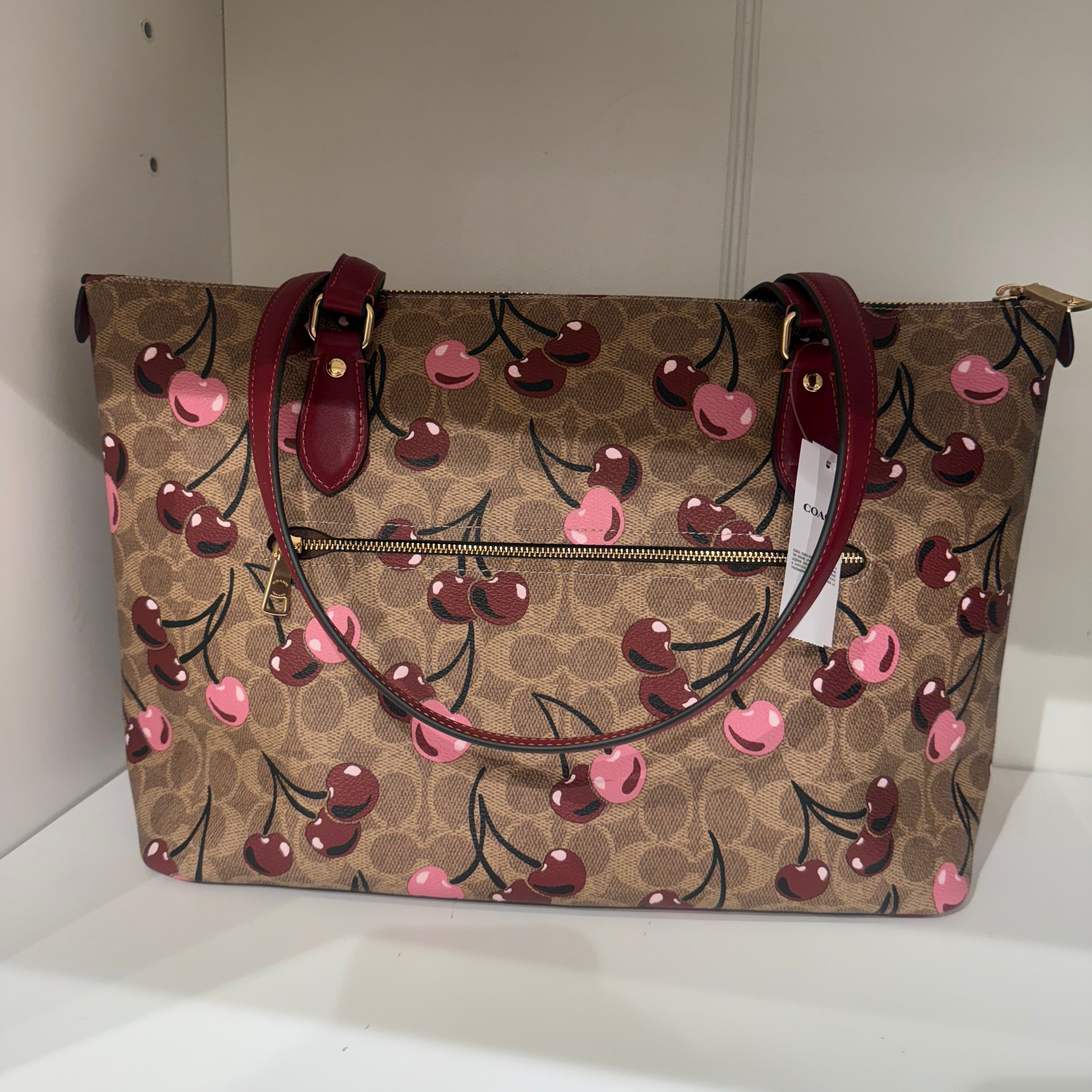 coach Gallery Tote Bag With Cherry Print caa71