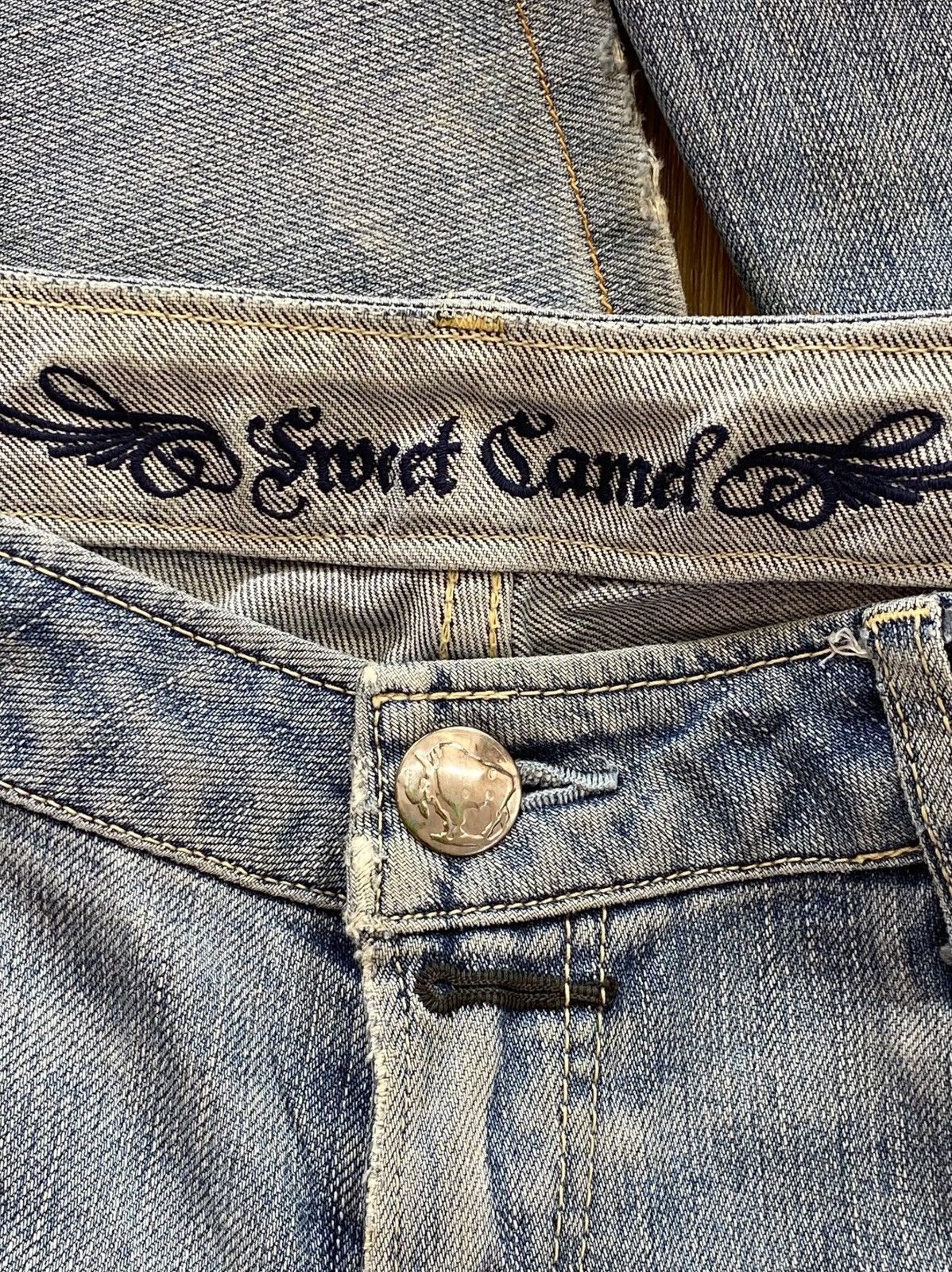 Other Sweet Camel Patch Work Ripped Style Flare Jeans Size 29" - 11 Thumbnail
