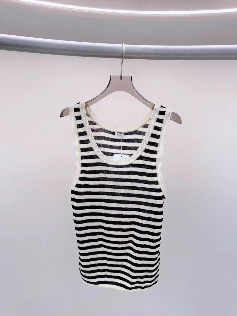 Saint Laurent Paris Saint Laurent Paris Black and white striped vest Size L / US 10 / IT 46 - 1 Thumbnail