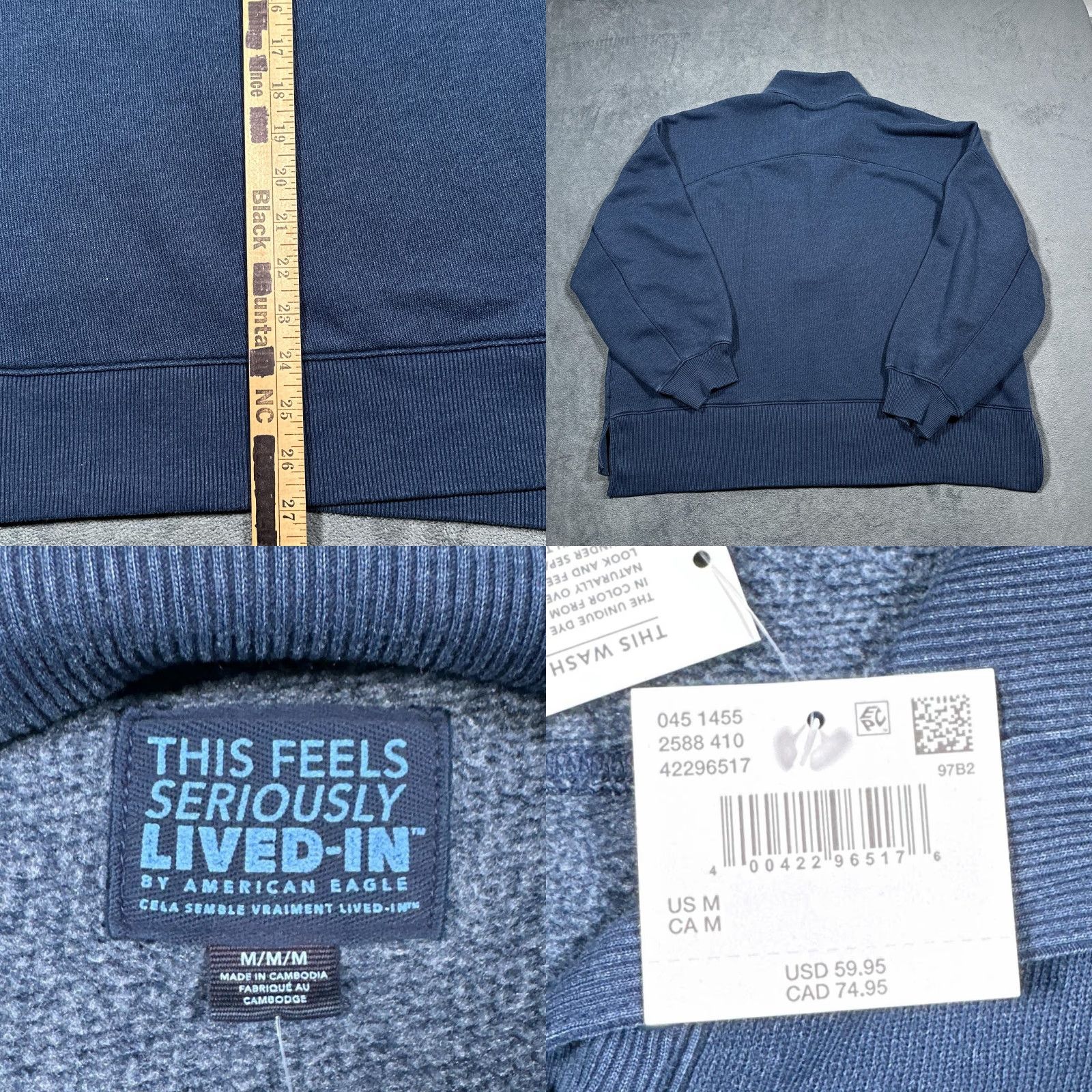 American Eagle Outfitters American Eagle Pullover Sweater Mens Medium Blue NWT Seriously Lived-In Collar Size US M / EU 48-50 / 2 - 8 Thumbnail