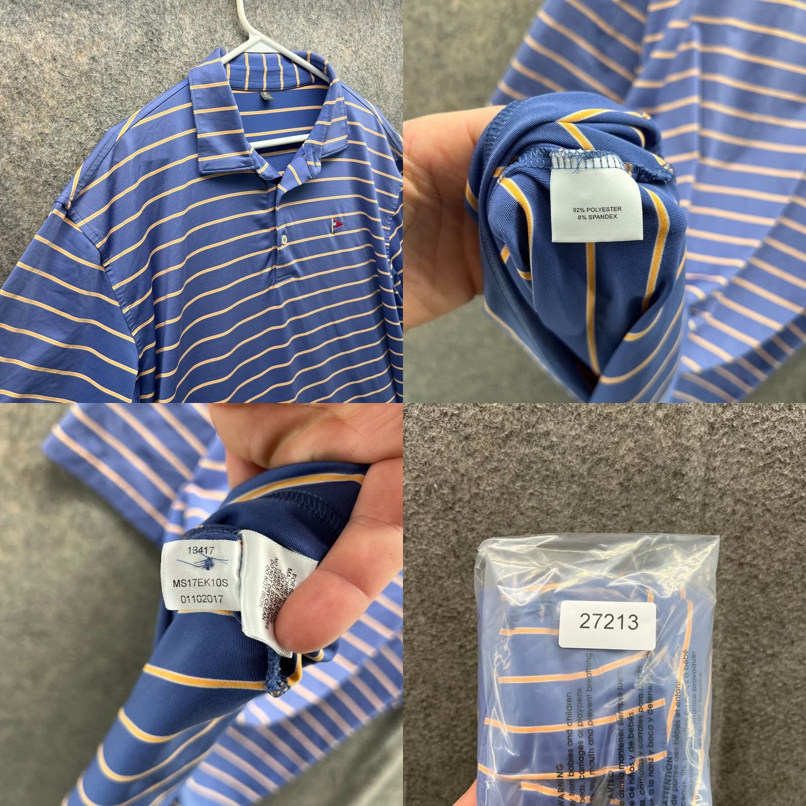Peter Millar Peter Millar Polo Shirt Men XL Blue Stripe Polo Golf Summer Comfort Size US XL / EU 56 / 4 - 8 Thumbnail