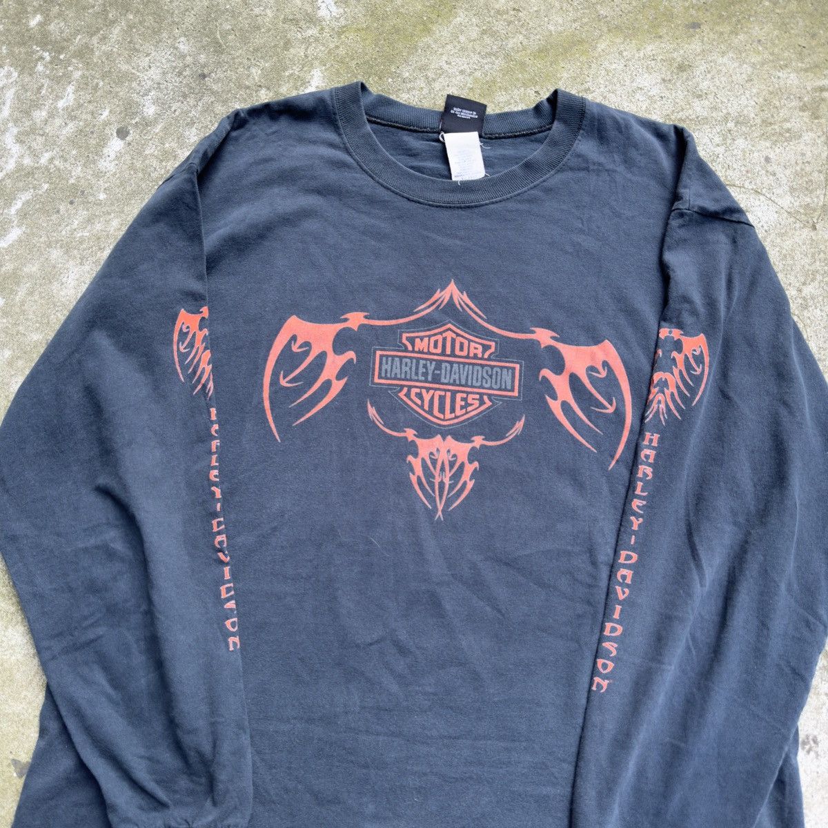 Harley Davidson Thrashed Faded Distressed Flame Shirt ERD Grunge Biker WCC Size US XL / EU 56 / 4 - 3 Thumbnail