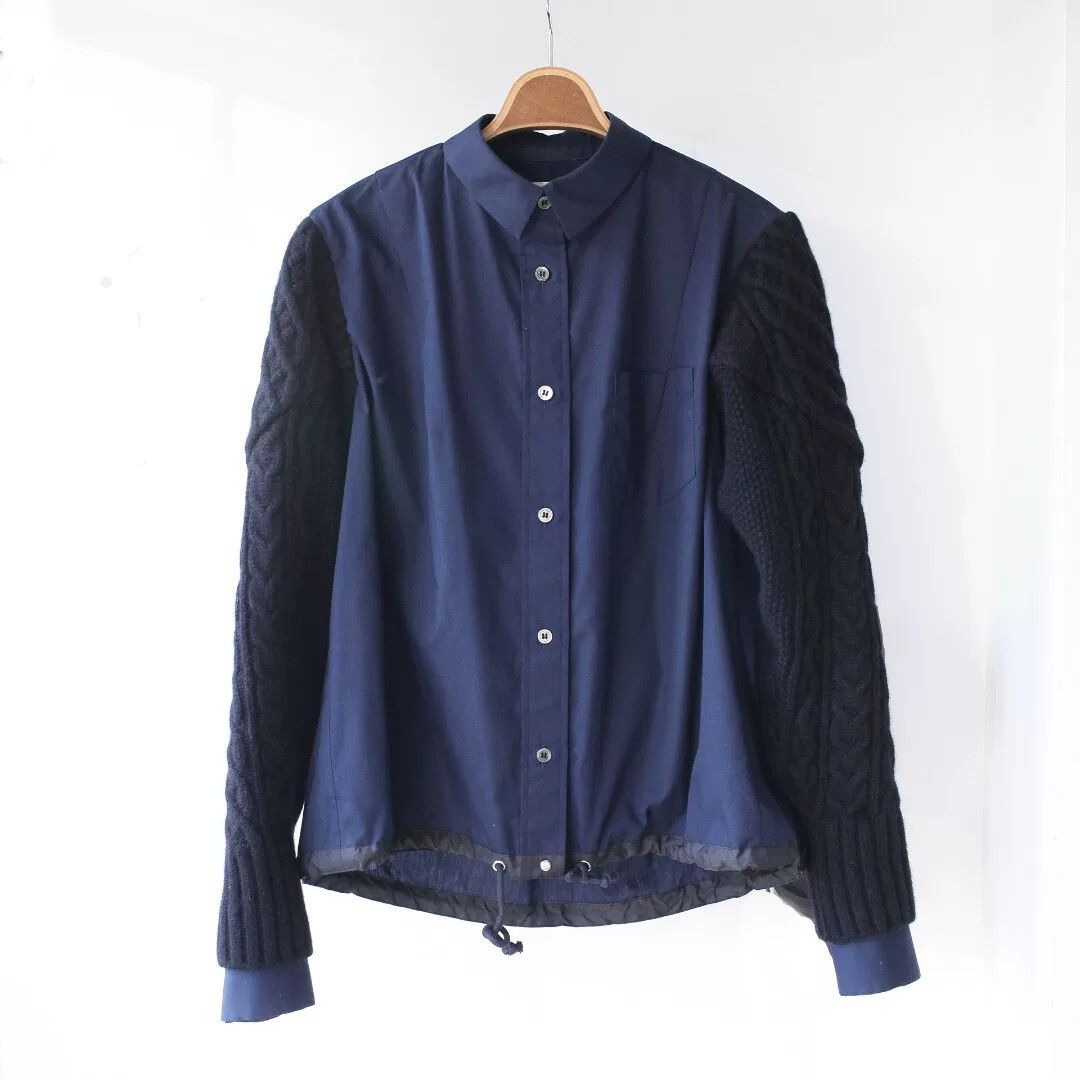 Sacai sacai knit patchwork button-up shirt Size US S / EU 44-46 / 1 - 1 Thumbnail