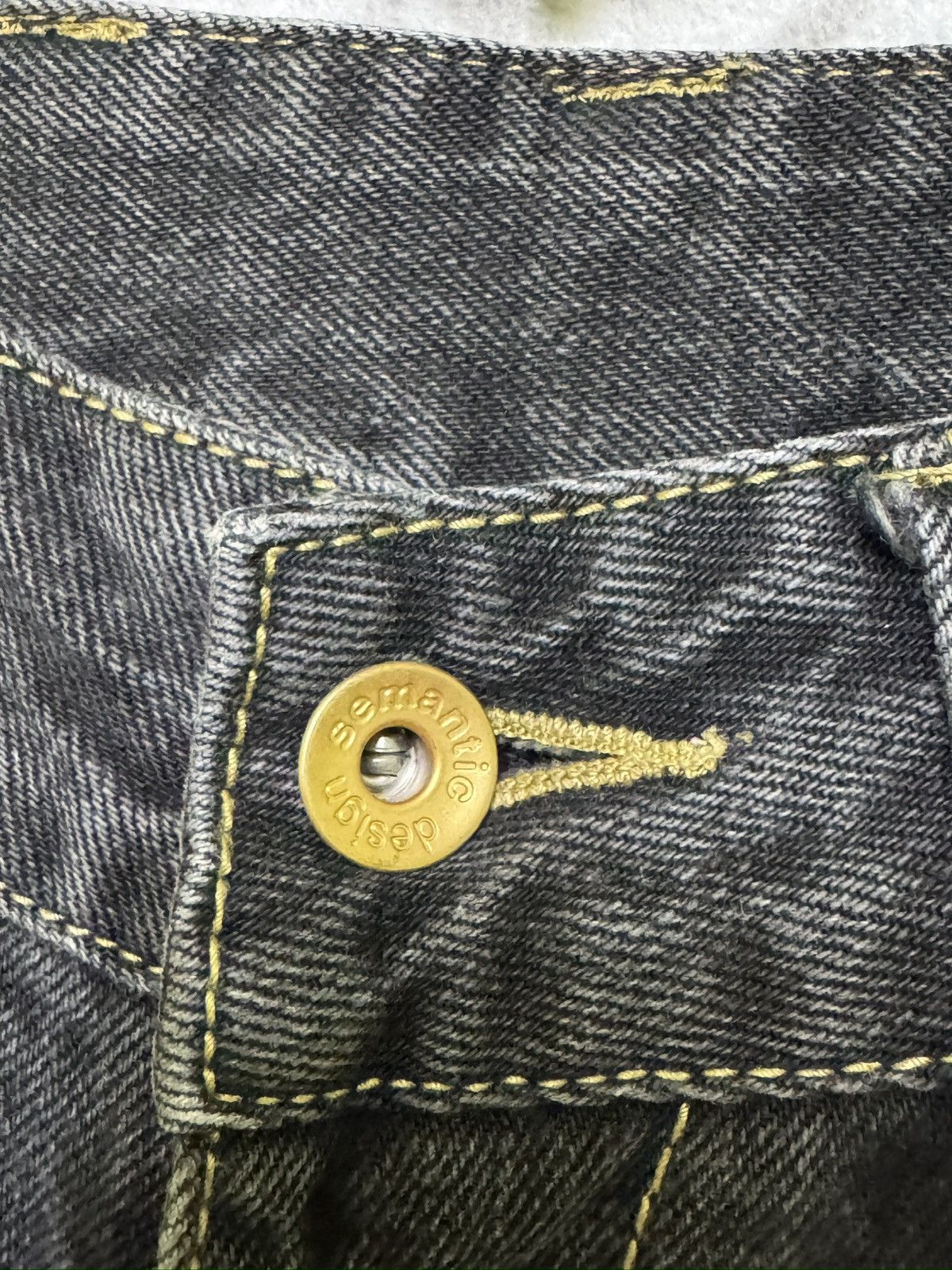 semanticdesign Vintage Semantic Design Flare Washed Denim Zipper Jeans Size US 32 / EU 48 - 7 Thumbnail