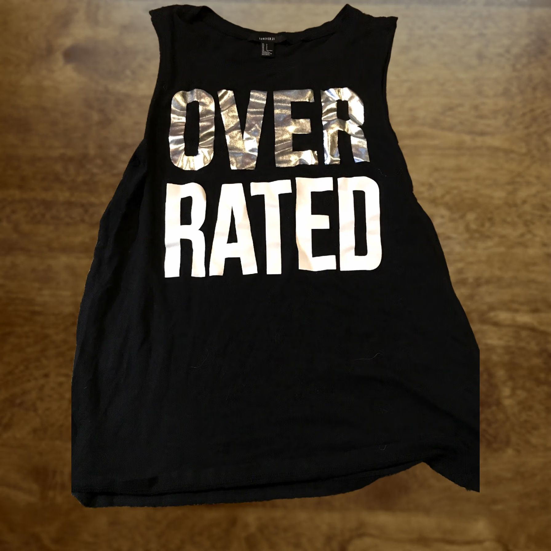 Forever 21 FOREVER 21 T-Shirt Sleeveless Black Boat Neck Cotton Knit Casual Women S Small Over Rated Vintage No Size S / US 4 / IT 40 - 1 Thumbnail