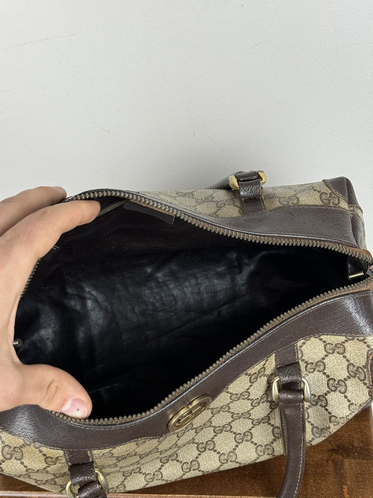 Gucci Luxury vintage rare Gucci leather Boston Bag original item Size ONE SIZE - 10 Thumbnail