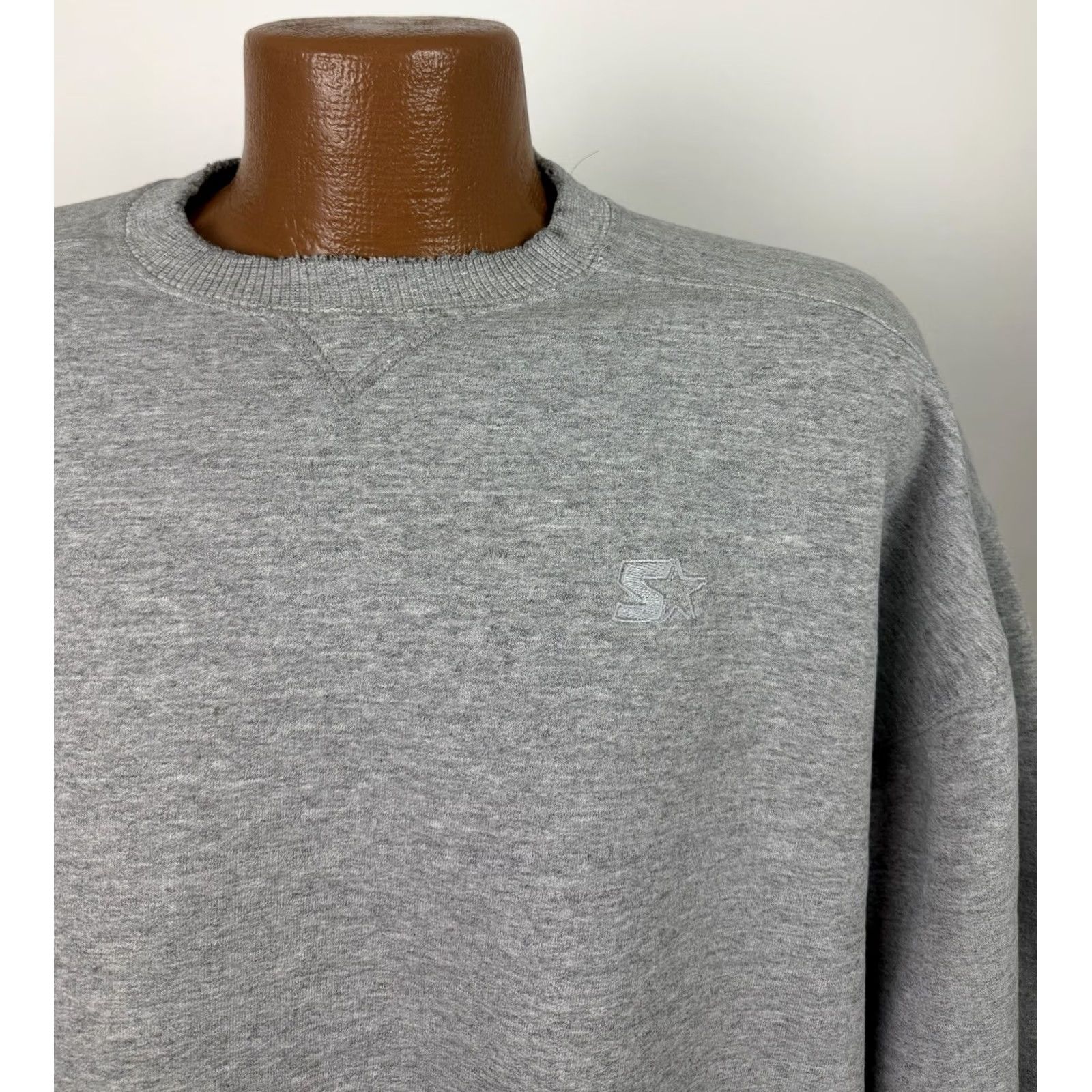 Starter VINTAGE Starter Sweatshirt Mens L Gray Crewneck Distressed Thrashed 90s Grunge Retro Sports Logo Embroidered Sweatshirt Size US L / EU 52-54 / 3 - 3 Thumbnail
