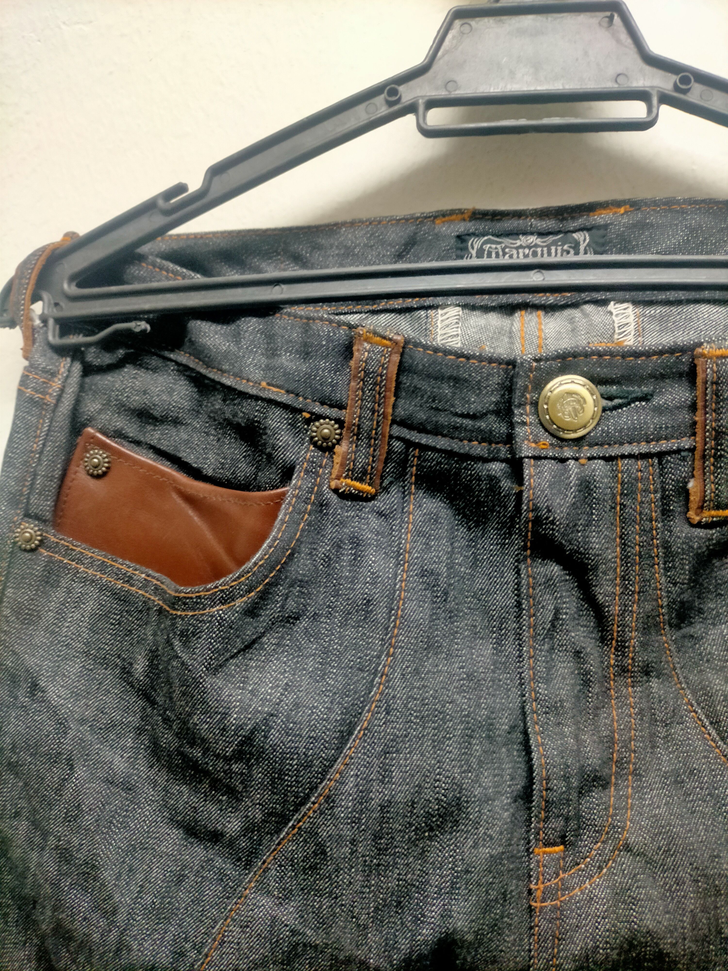 If Six Was Nine × Le Grande Bleu (L.G.B.) × Yoshiyuki Konishi Vintage Obelisk Flare Leather Denim Size US 32 / EU 48 - 7 Thumbnail