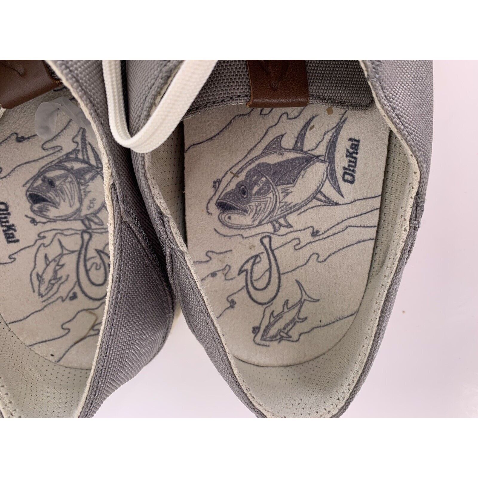 Olukai Olukai Kahu Lace Gray Canvas Lace Up Casual Shoes Sneakers Size US 11.5 / EU 44-45 - 8 Thumbnail