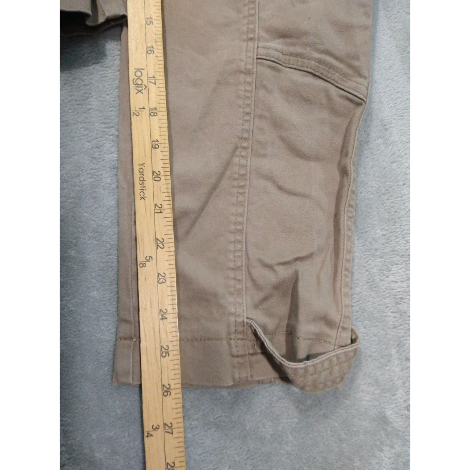 Vintage Democracy Pants Womens 8 Beige Chino Casual Travel Tapered Leg Pockets Stretch Mid Rise Size 30" / US 8 / IT 44 - 5 Thumbnail