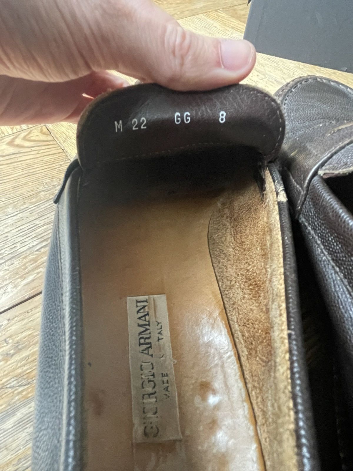 Giorgio Armani Vintage 80/90s GIORGIO ARMANI Mainline Grain Leather Loafers Size US 9 / EU 42 - 3 Thumbnail