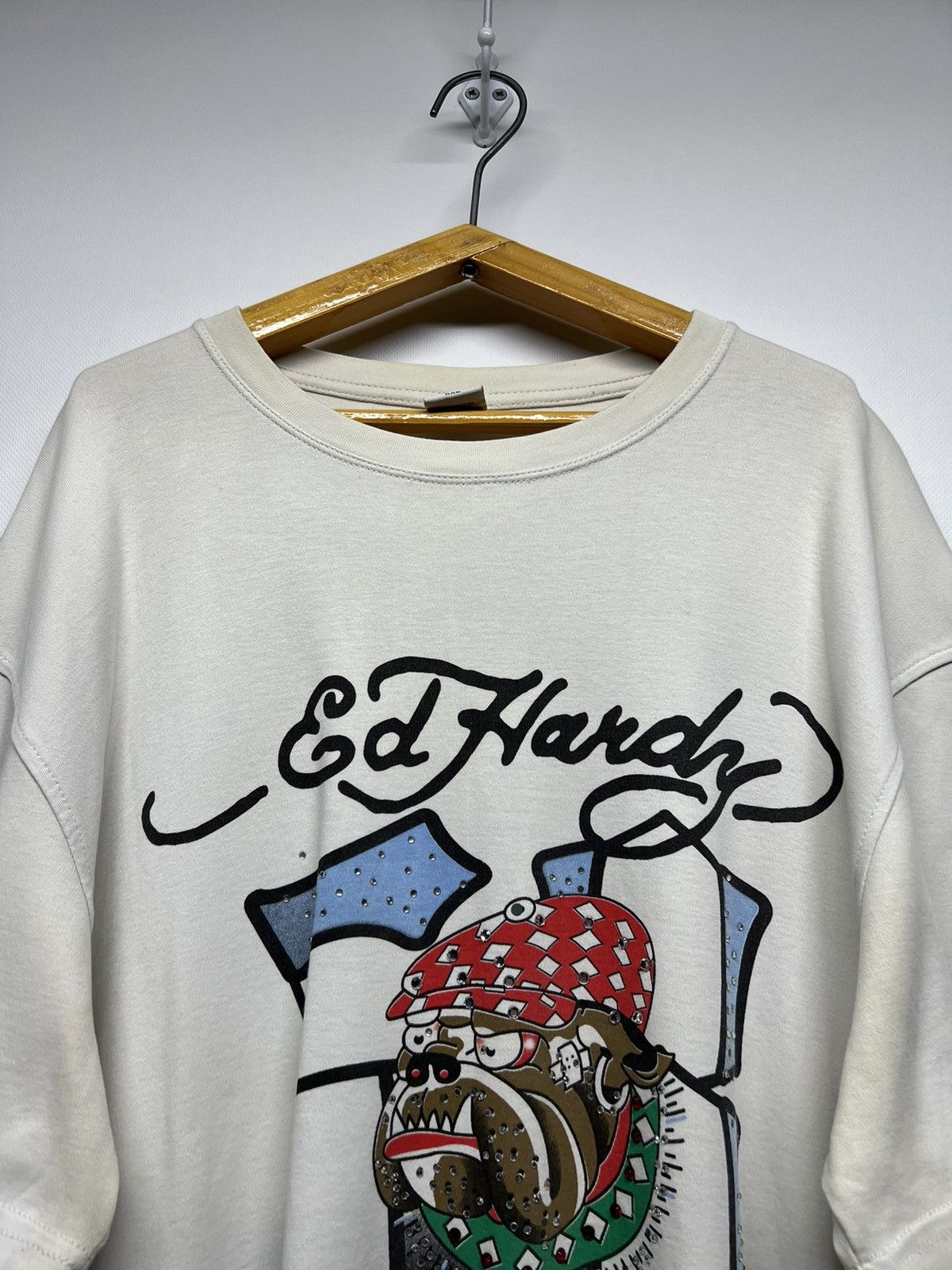 Ed Hardy Vintage Y2k Thrashed Ed Hardy Japan Dog 🐶 T-Shirt 00’s Size US XXL / EU 58 / 5 - 6 Thumbnail