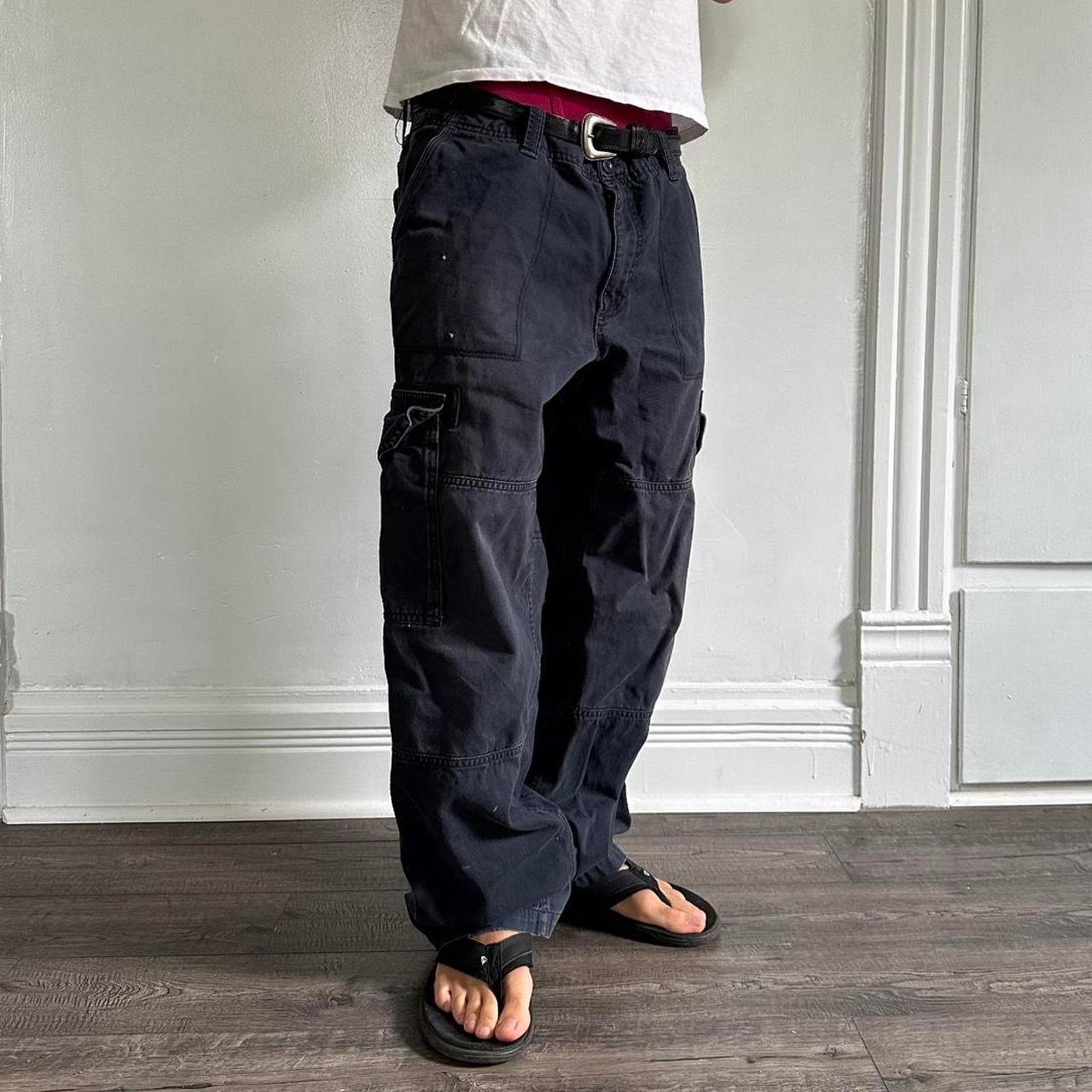 Old Navy × Vintage Vintage Y2K Cotton Baggy Old Navy Cargo Utility Pant Size US 35 - 1 Thumbnail