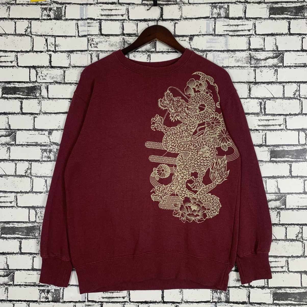 Designer × Vintage OBLO Japanese Dragon Script Sweatshirt Crewneck Size L / US 10 / IT 46 - 1 Thumbnail