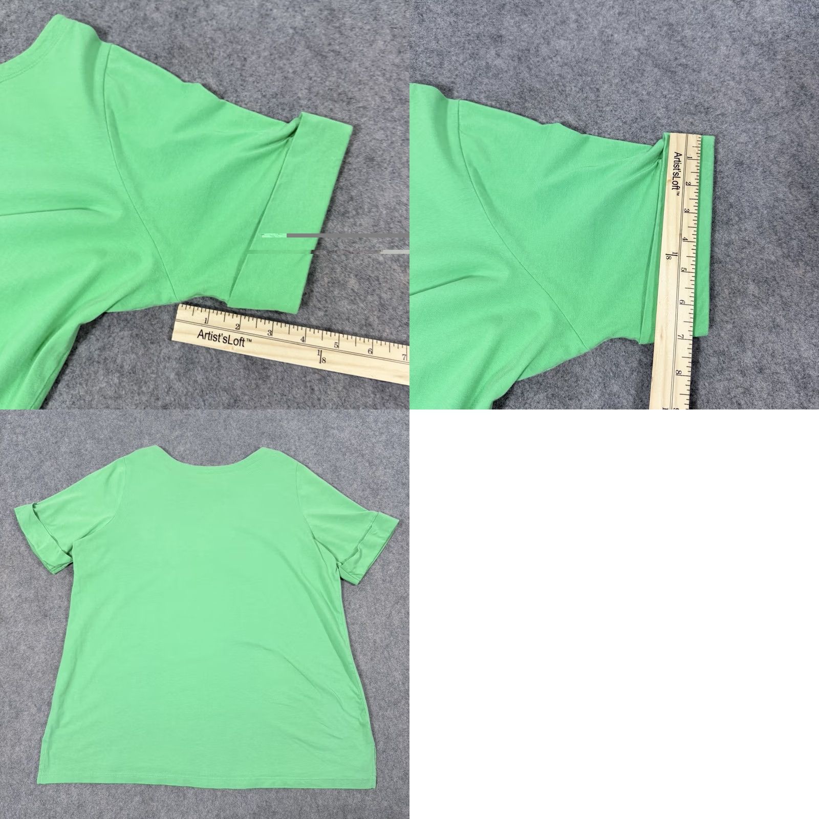 Vintage Women Within T-Shirt L Green Pullover Roll-Up Short Sleeve Size L / US 10 / IT 46 - 10 Thumbnail