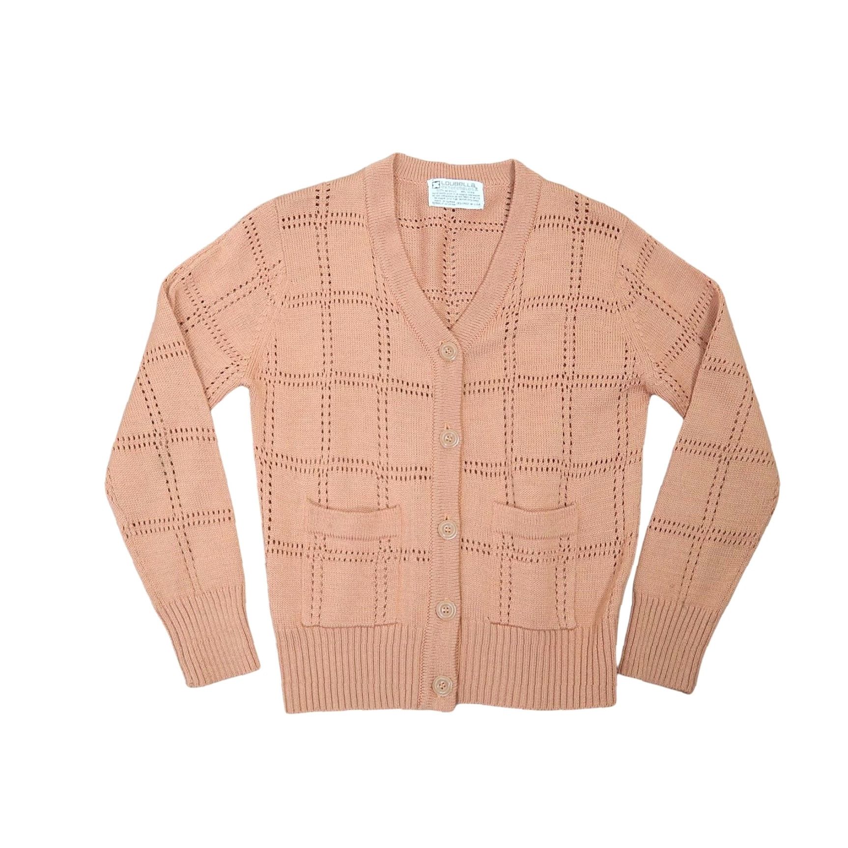 Camel VINTAGE Loubella Extendables Cardigan Sweater S Women Camel Tan Grid Knit Long Sleeve 70s Size S / US 4 / IT 40 - 5 Thumbnail
