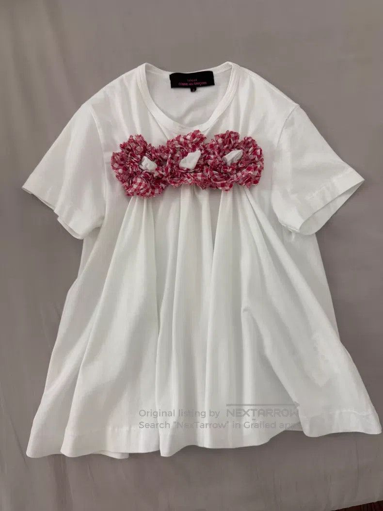 Comme des Garcons Comme des Garcons Plaid Flower Cluster Short Sleeve Top Size S / US 4 / IT 40 - 1 Thumbnail