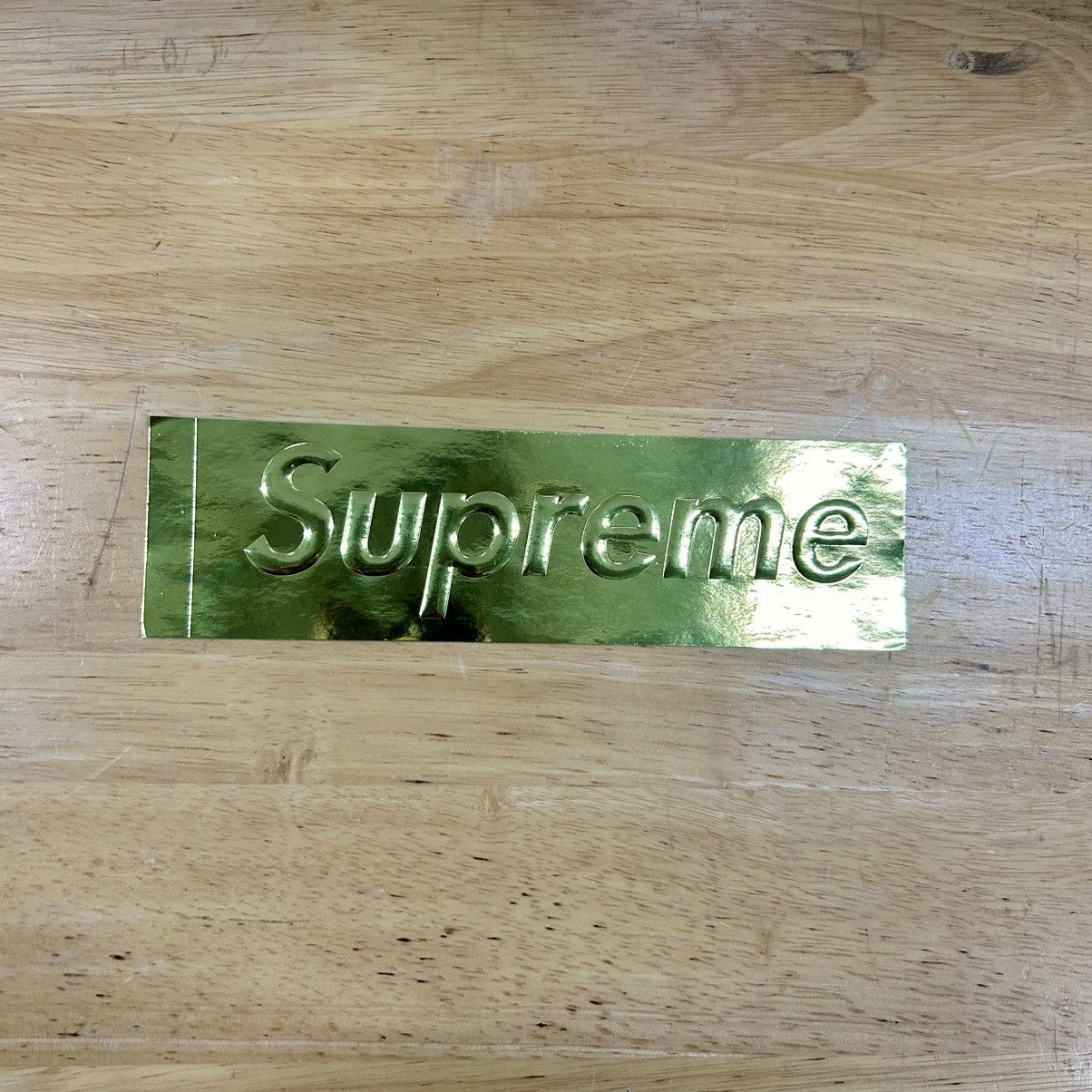 Supreme Supreme Gold Box Logo Sticker Decal Embossed FW22 NEW 8” Size ONE SIZE - 1 Thumbnail