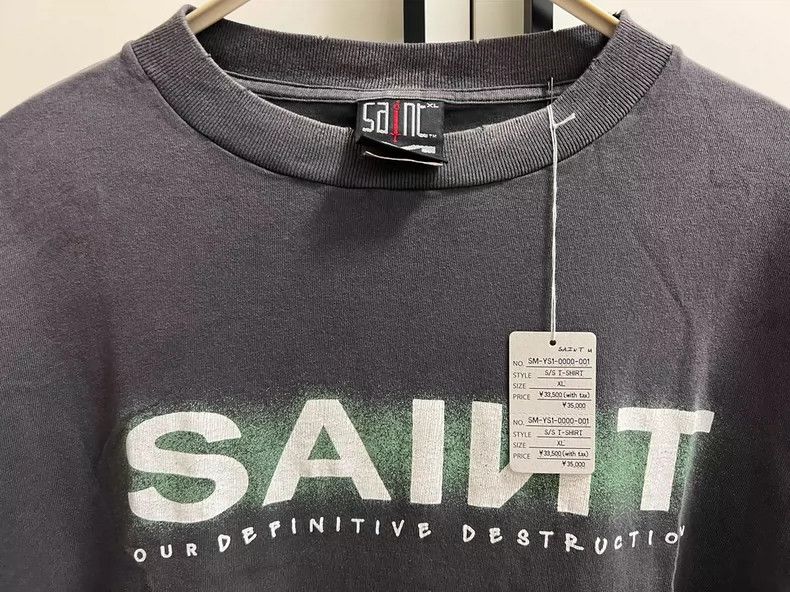 Saint Michael Saint Michael Letter printed short sleeved shirt Size US XL / EU 56 / 4 - 3 Thumbnail