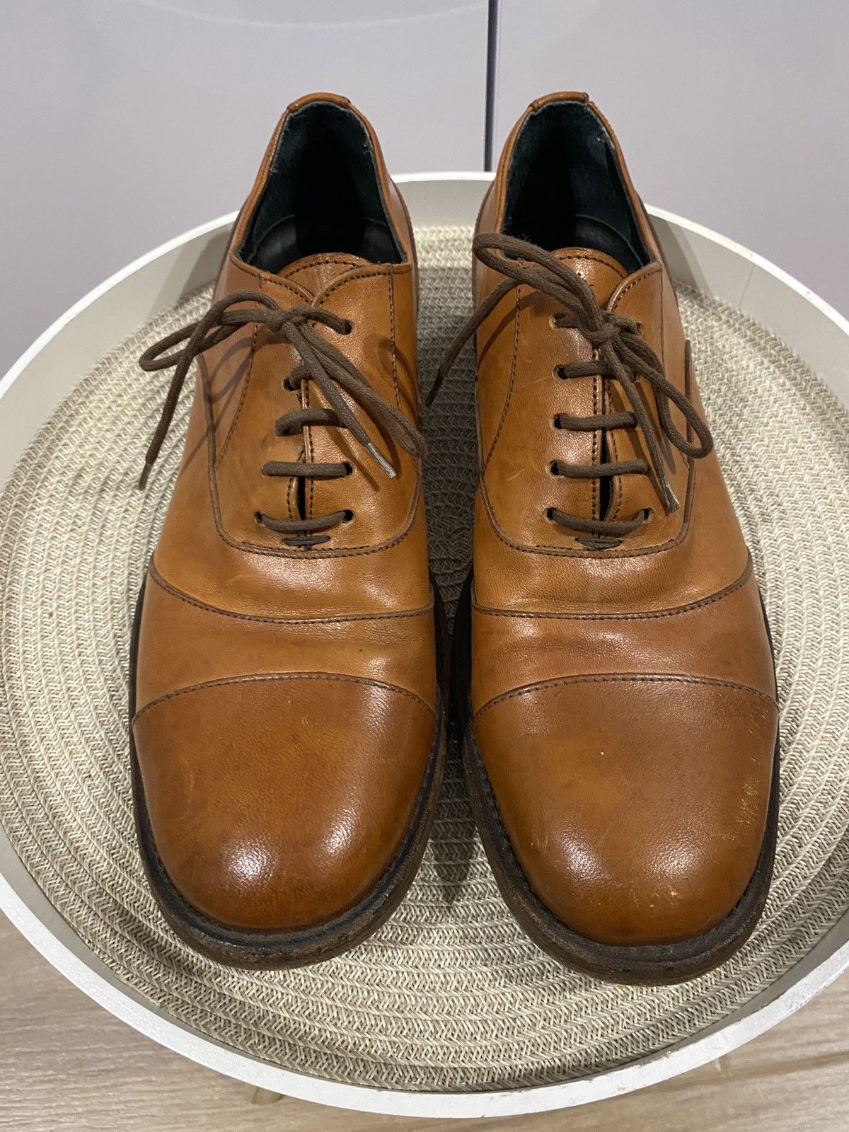 MoMA Moma Brown Leather Derby Shoes Size: 39.5 Size US 6.5 / EU 39-40 - 2 Thumbnail