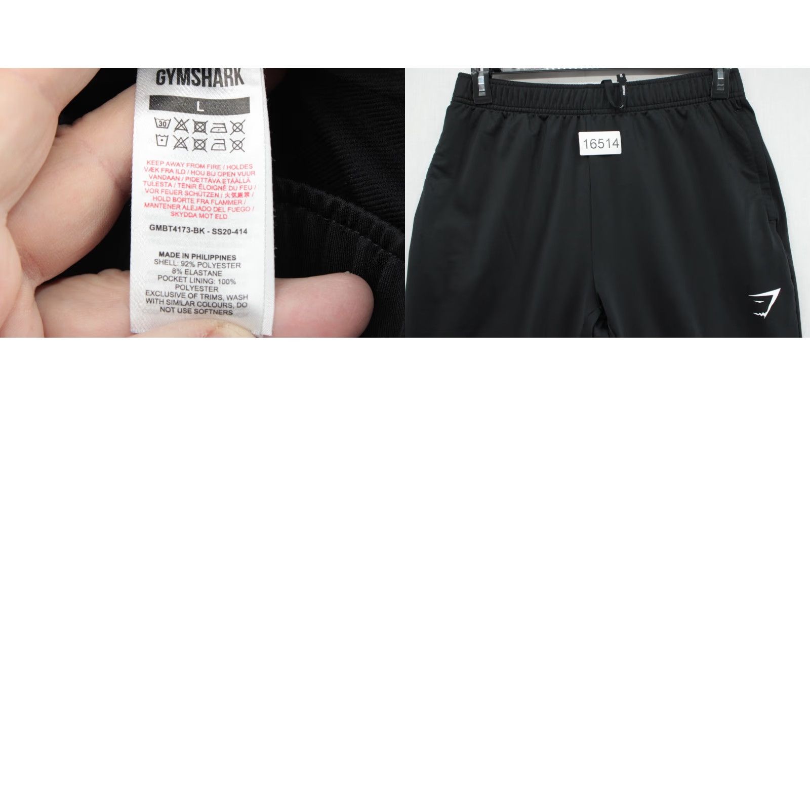 Gymshark Gymshark Pants Jogger Men Large Black Zipper Pockets Drawstring Athleisure Slim/Regular Inseam 29" Pockets Elastic Waist Size US 33 - 8 Thumbnail