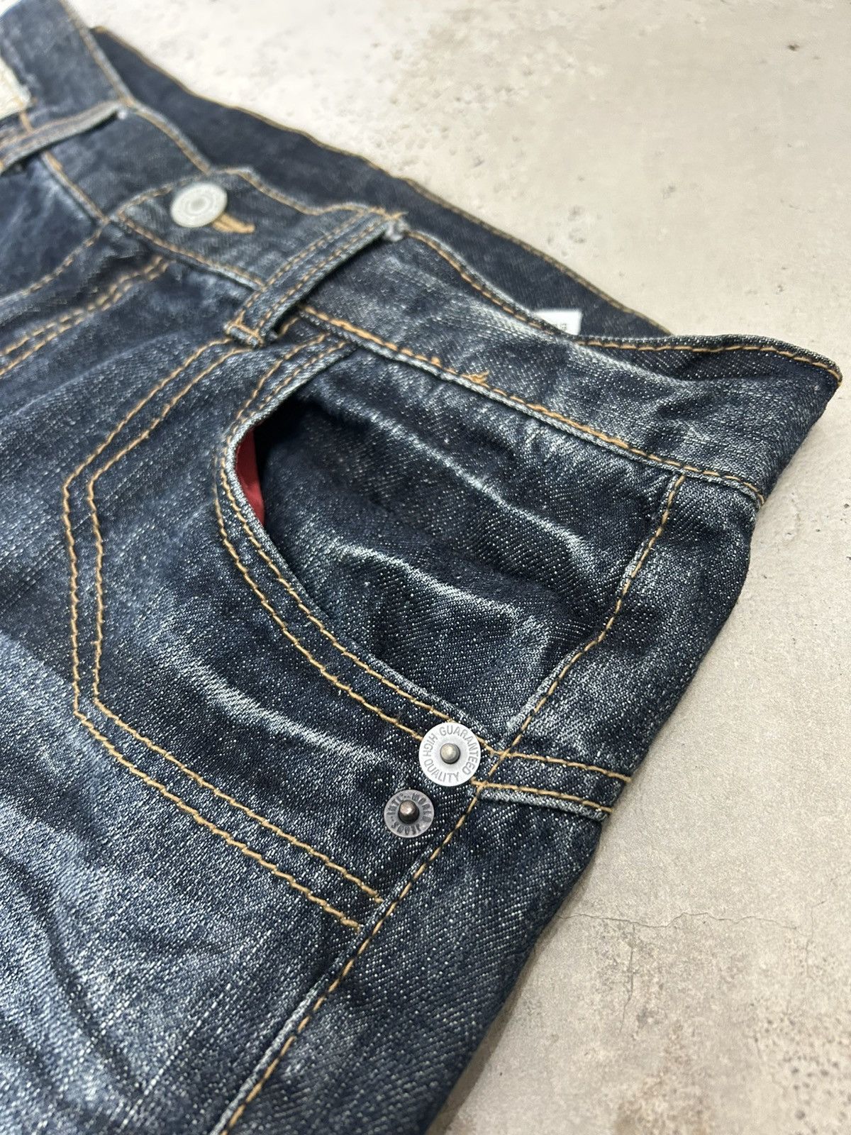 If Six Was Nine Vintage Winger Python Skin Whiskering Washed High Rise Evisu Size US 30 / EU 46 - 16 Thumbnail