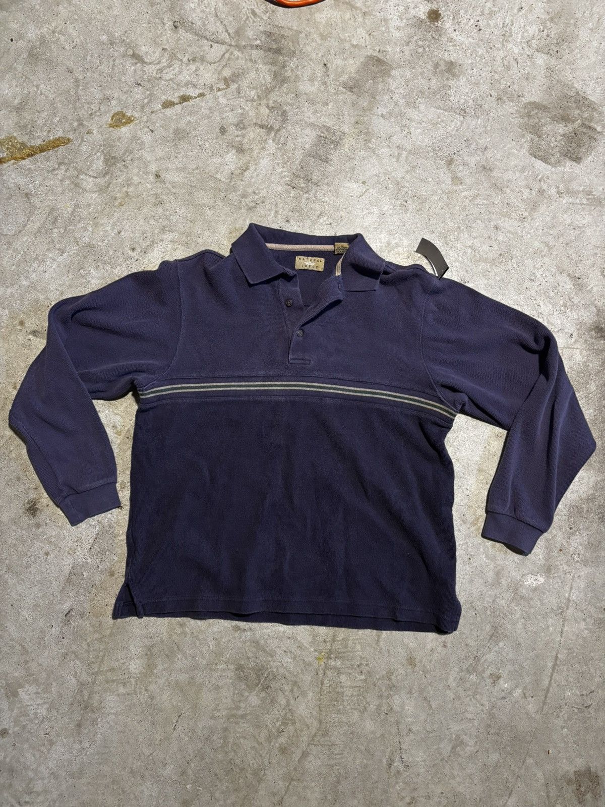Natural Issue Natural Issue Navy Blue long sleeve Polo vintage Size US S / EU 44-46 / 1 - 1 Thumbnail