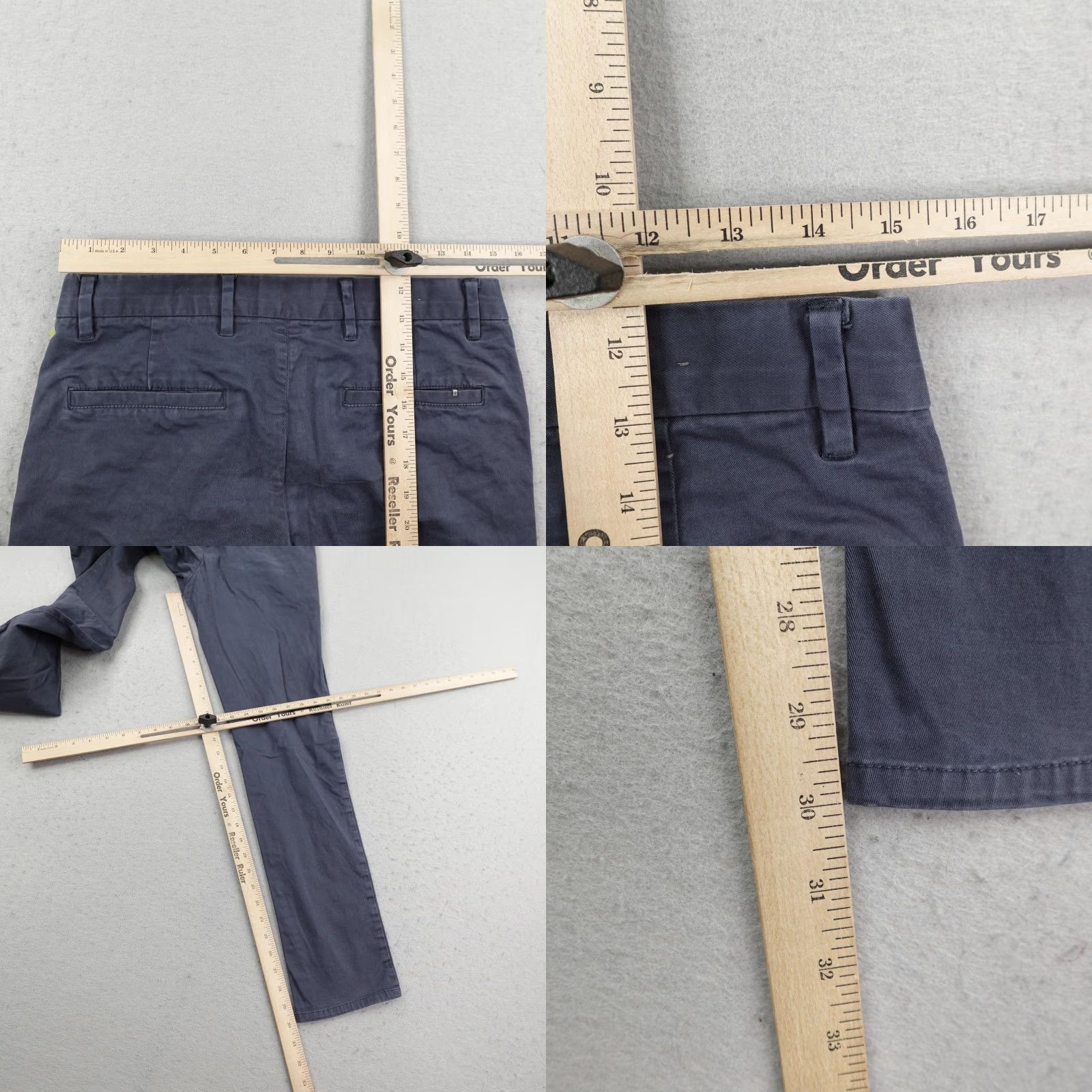 Allsaints All Saints Pants Mens 30x30 Park Chino Slim Fit Button Fly Straight Blue Casual Evening 30x30 Mens Pants Size US 30 / EU 46 - 8 Thumbnail